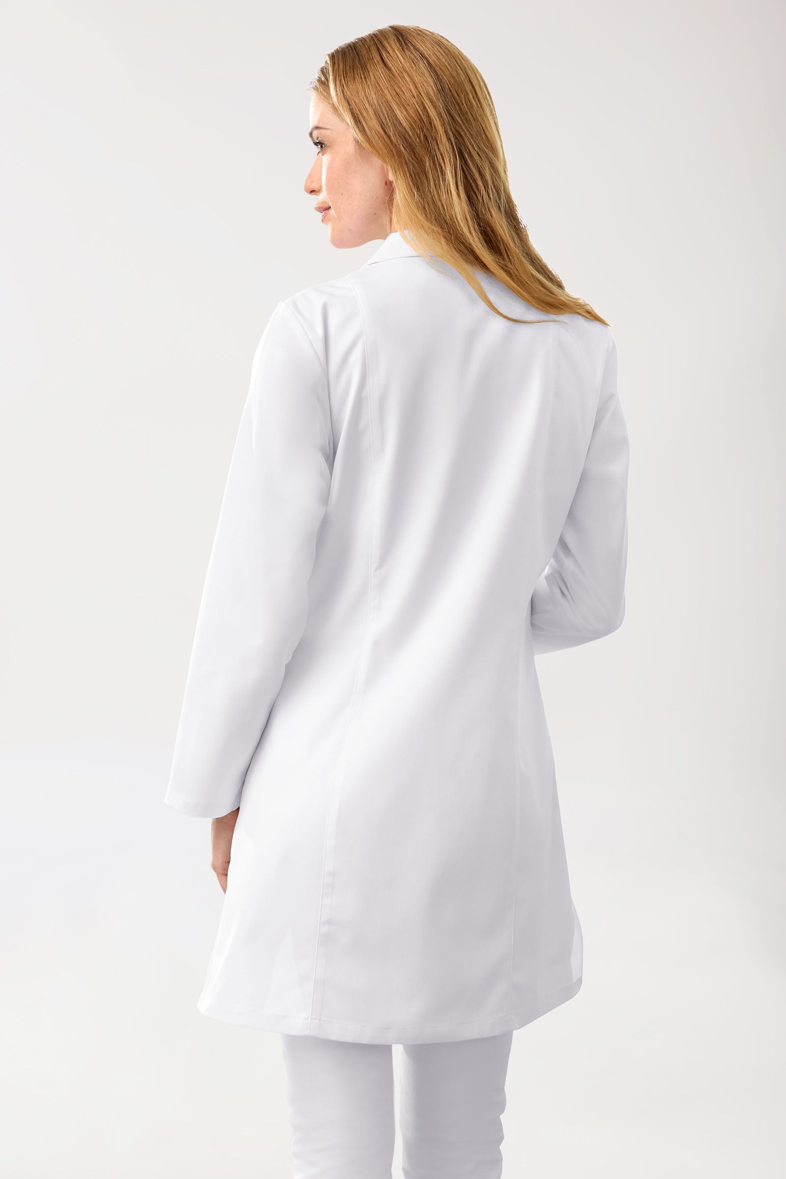 Kurzmantel Damen - Reverskragen weiss, Rückansicht 