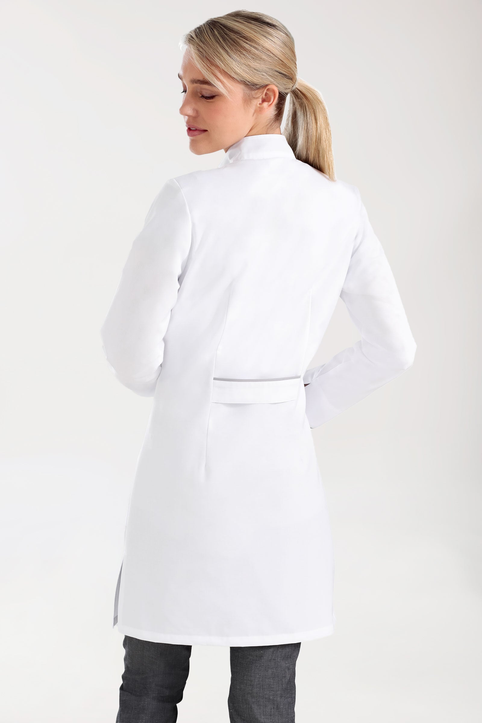 Kurzmantel Damen - Stehkragen weiss/grau