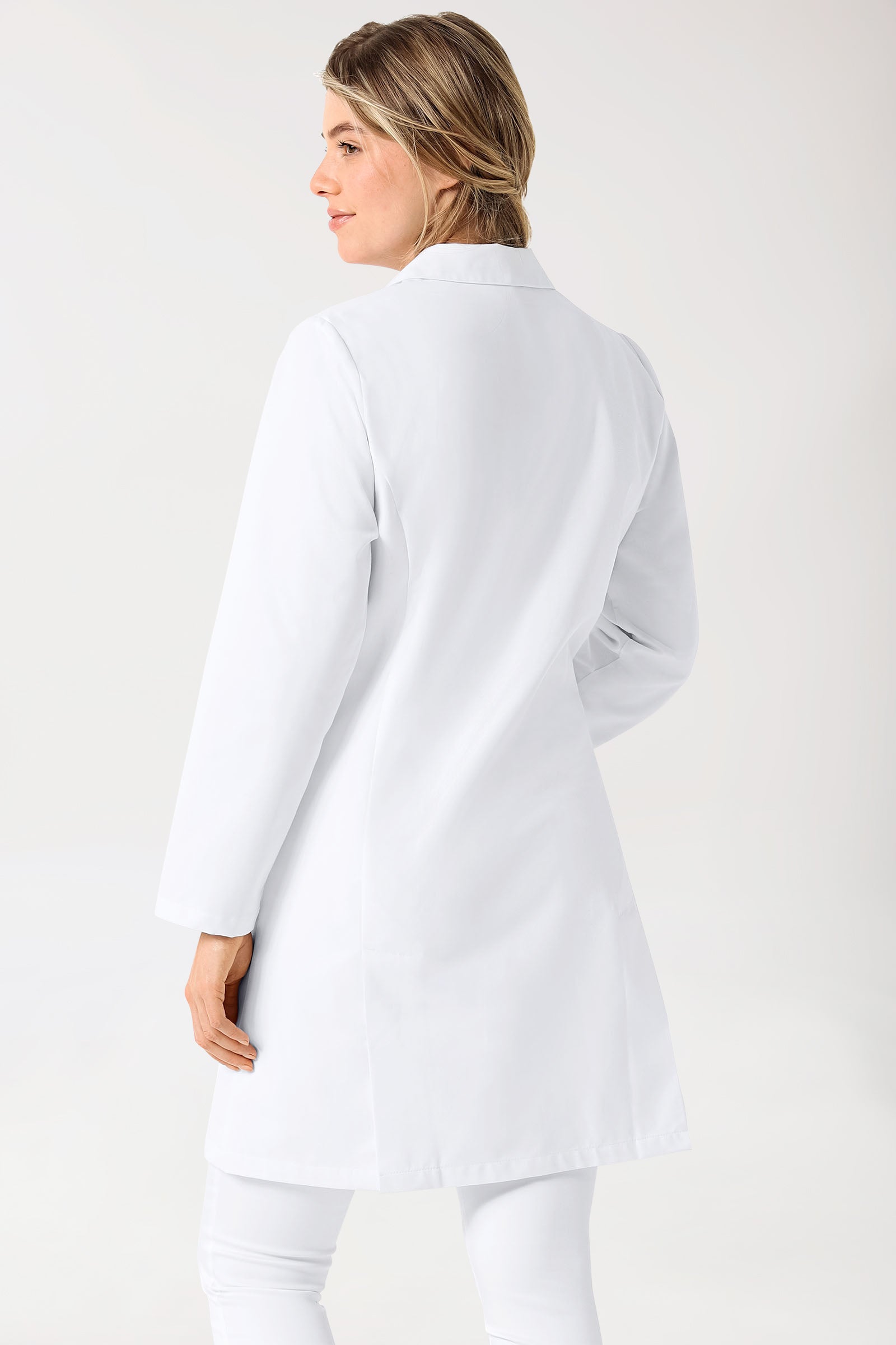 Mantel Damen - Reverskragen weiss, Rückansicht 