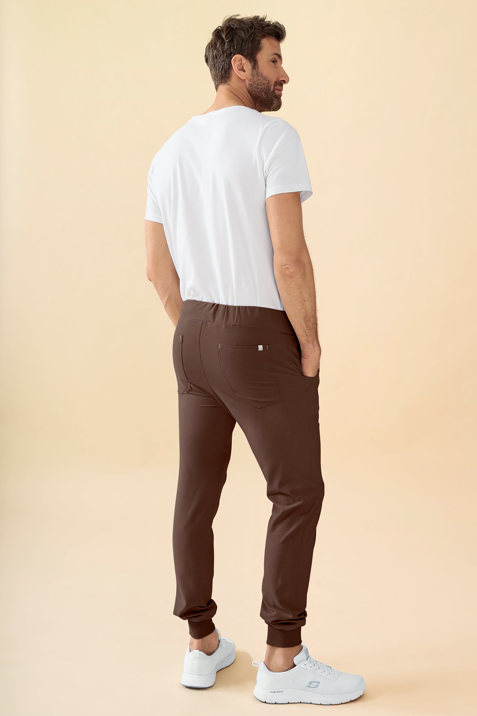 KAERE Hose Herren - Saumbündchen ohne Beintaschen coffee, Vue de dos 