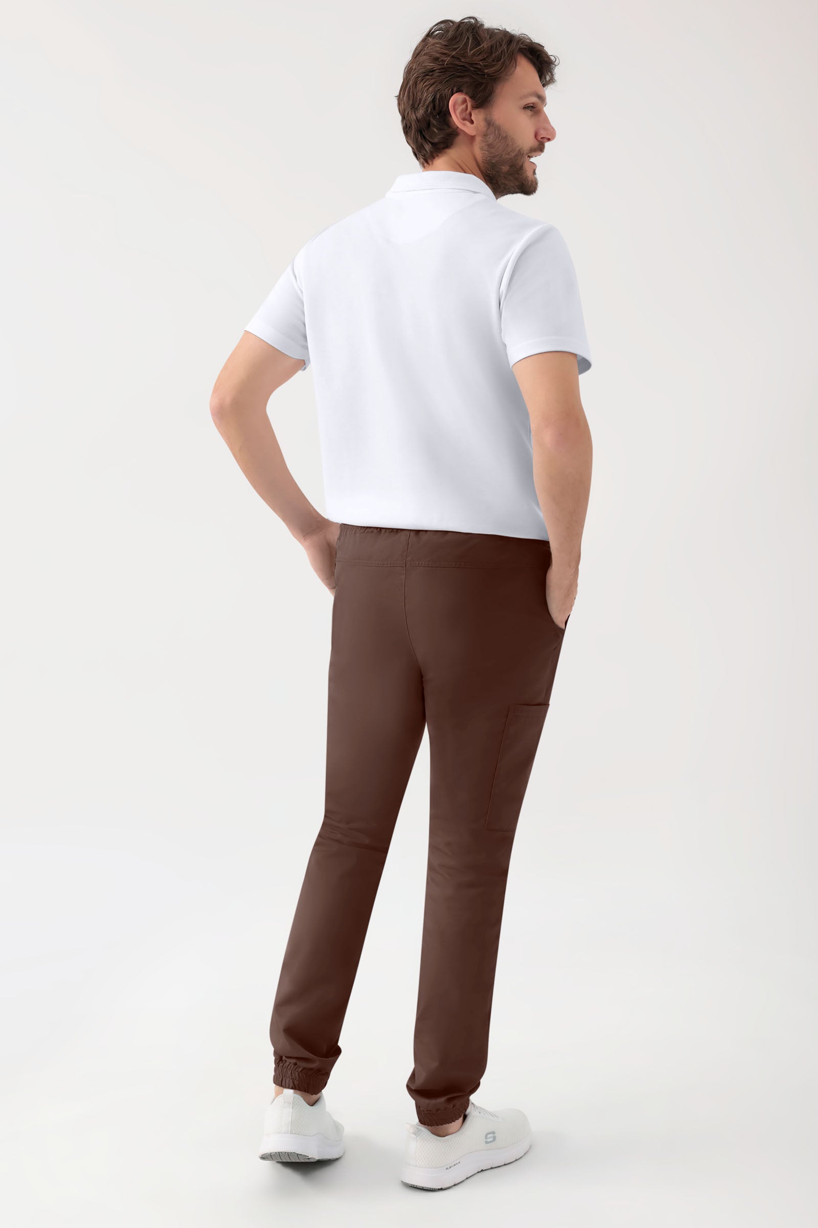 GREEN Stretch Hose Herren - Jogpants Style coffee, Vue de dos 