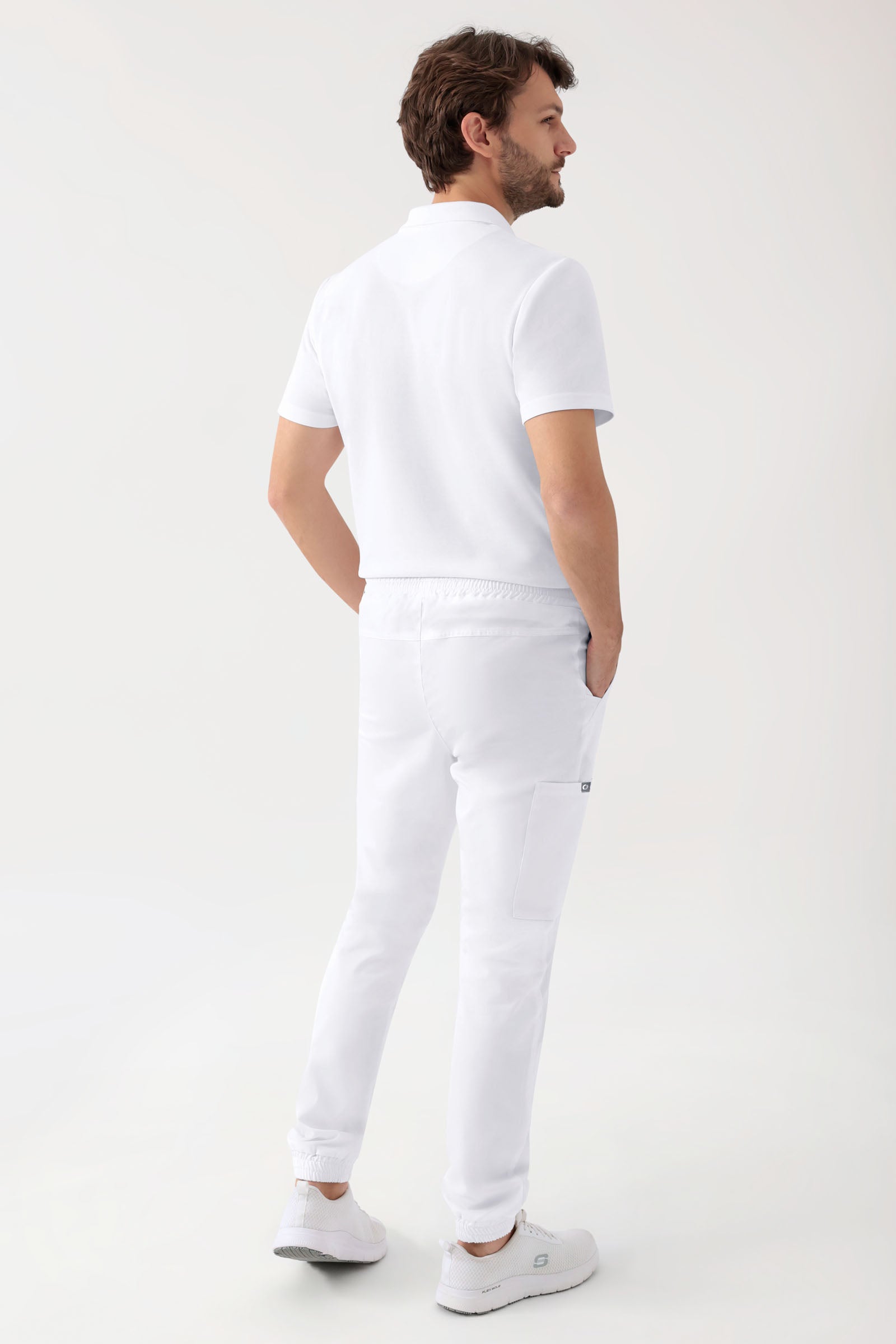 GREEN Stretch Hose Herren - Jogpants Style weiss, Vue de dos 