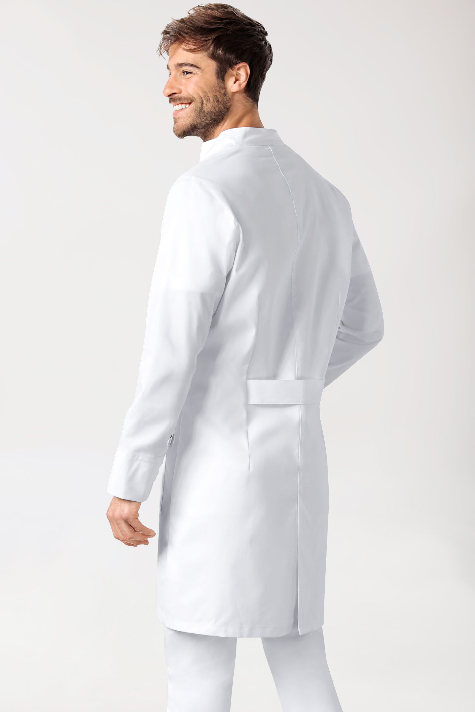 Mantel Herren - Druckknopfleiste - Stehkragen weiss