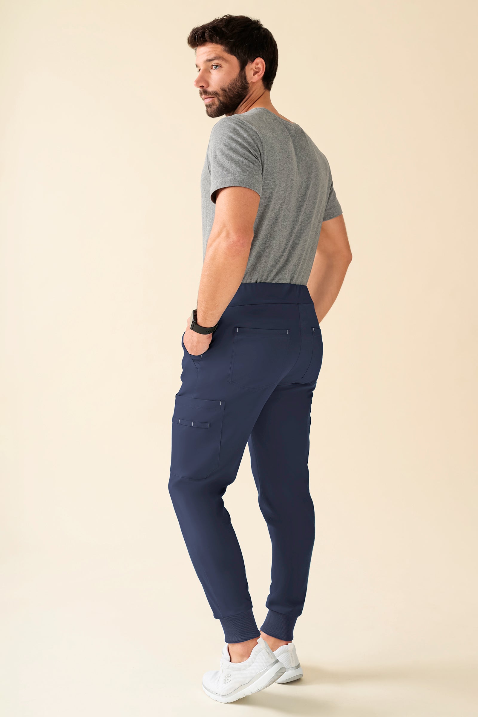 KAERE Hose Herren - Saumbündchen Kurzgr. mit Beintaschen navy