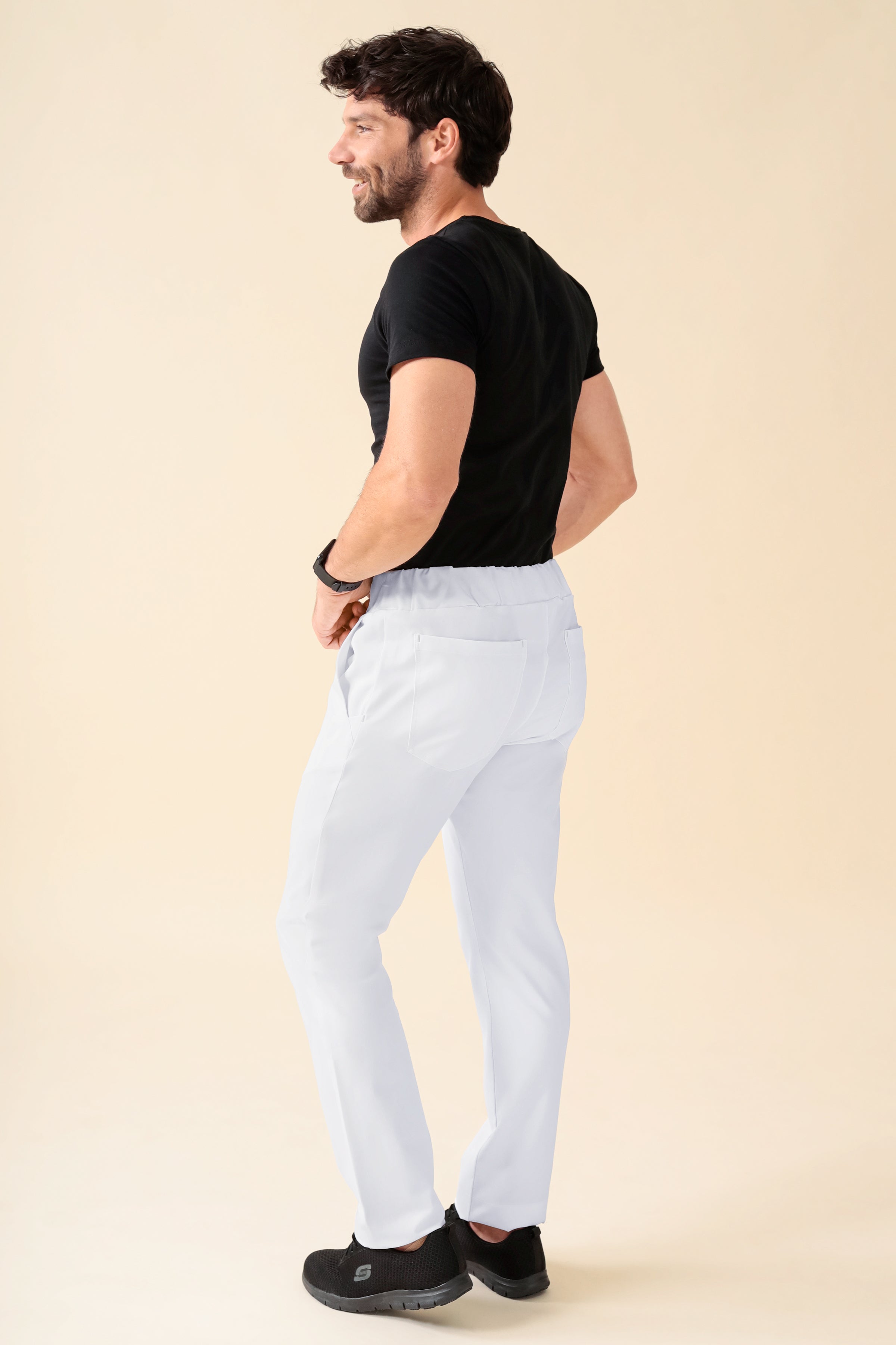 KAERE Hose Herren - gerader Saum Kurzgr. ohne Beintaschen weiss