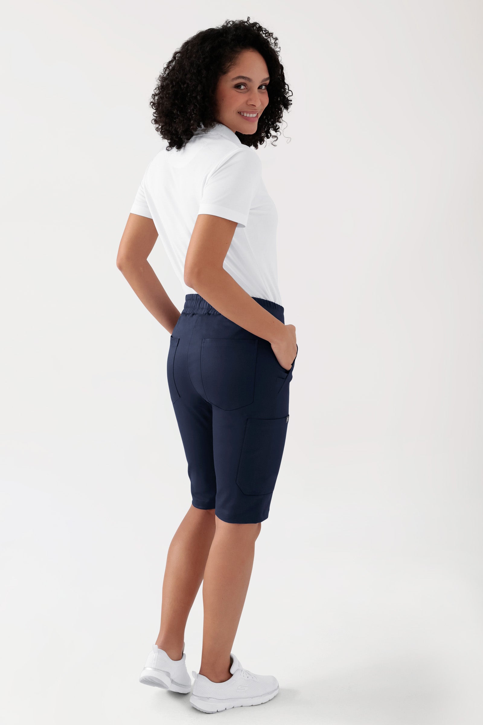 COMFY FLEX Stretch Hose Unisex - Bermuda navy, Vue de dos Le mannequin mesure 176 cm et porte la taille S