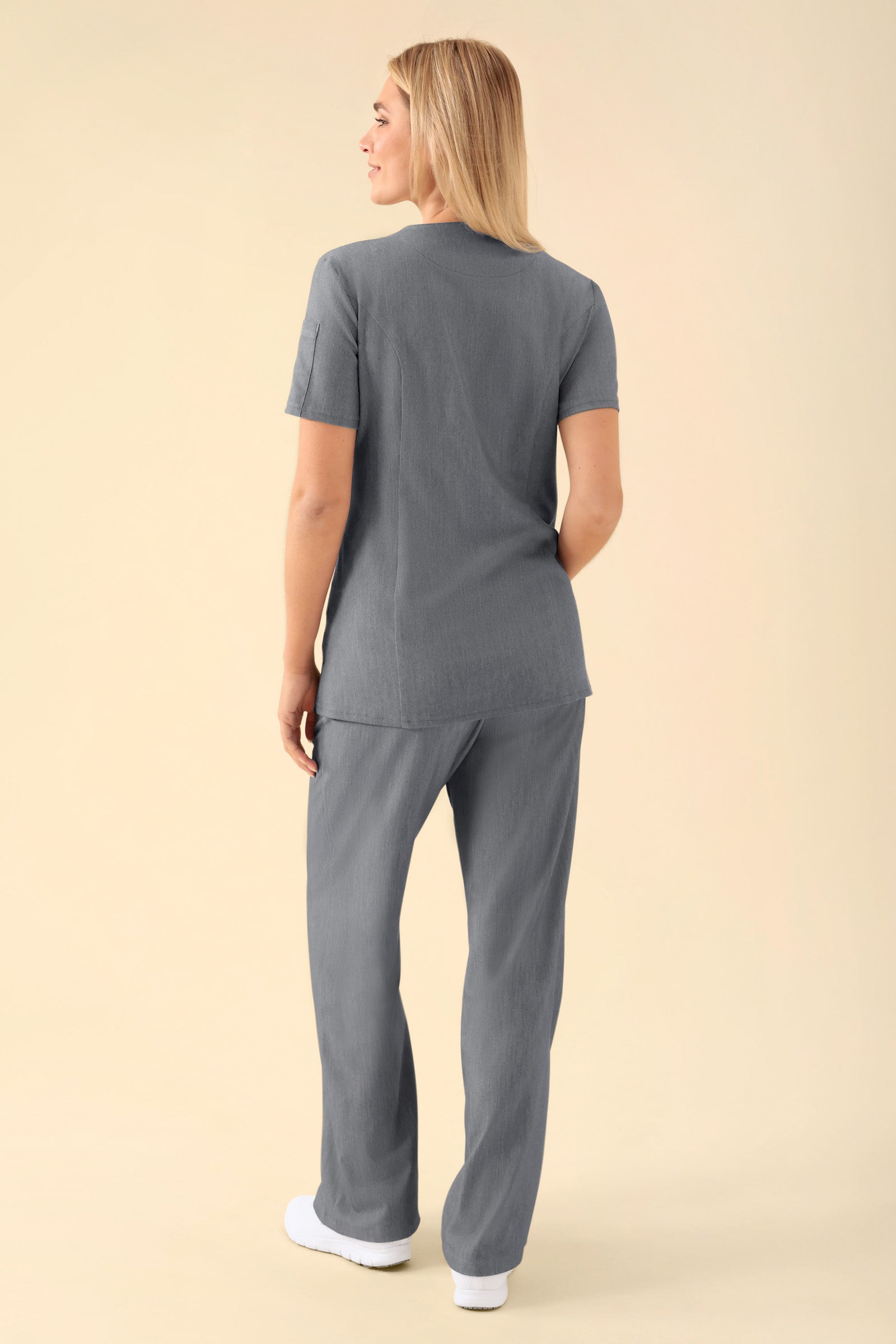 KAERE Kasack Damen - durchgeknöpft dunkelgrau melange