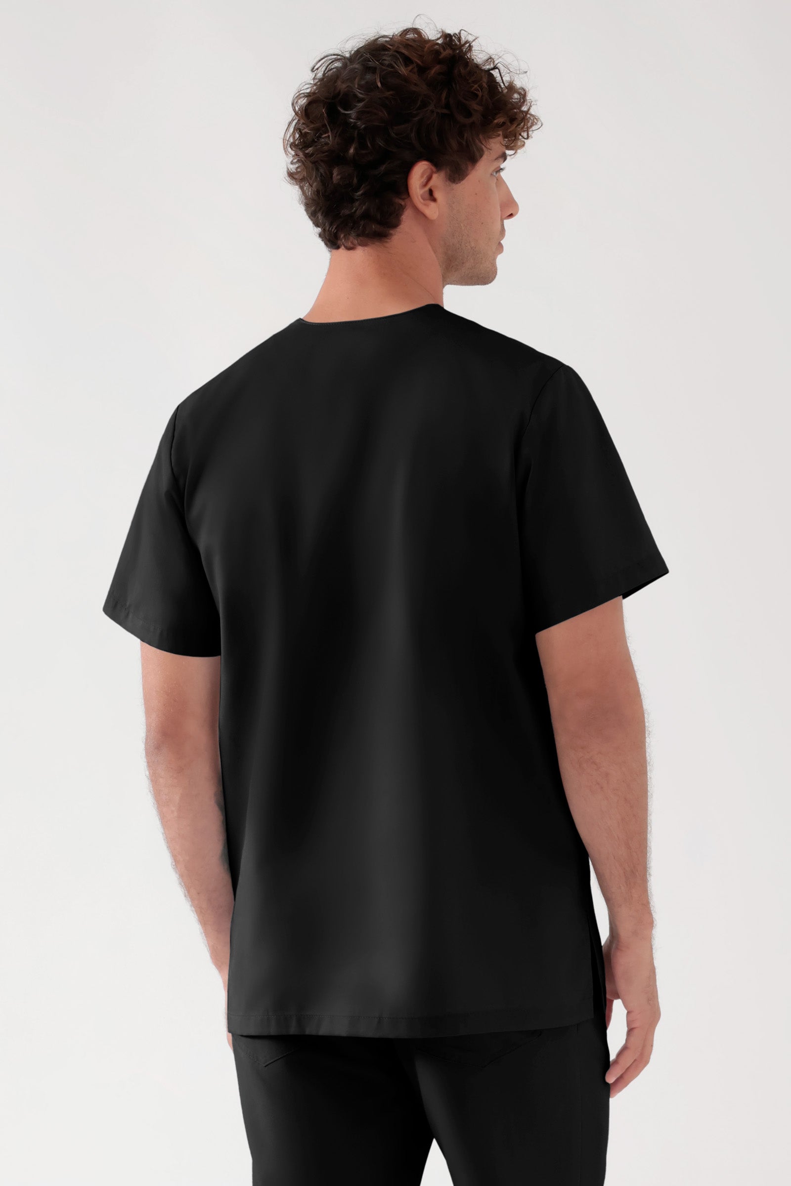 TENCEL™ Schlupfkasack Herren - V-Ausschnitt schwarz