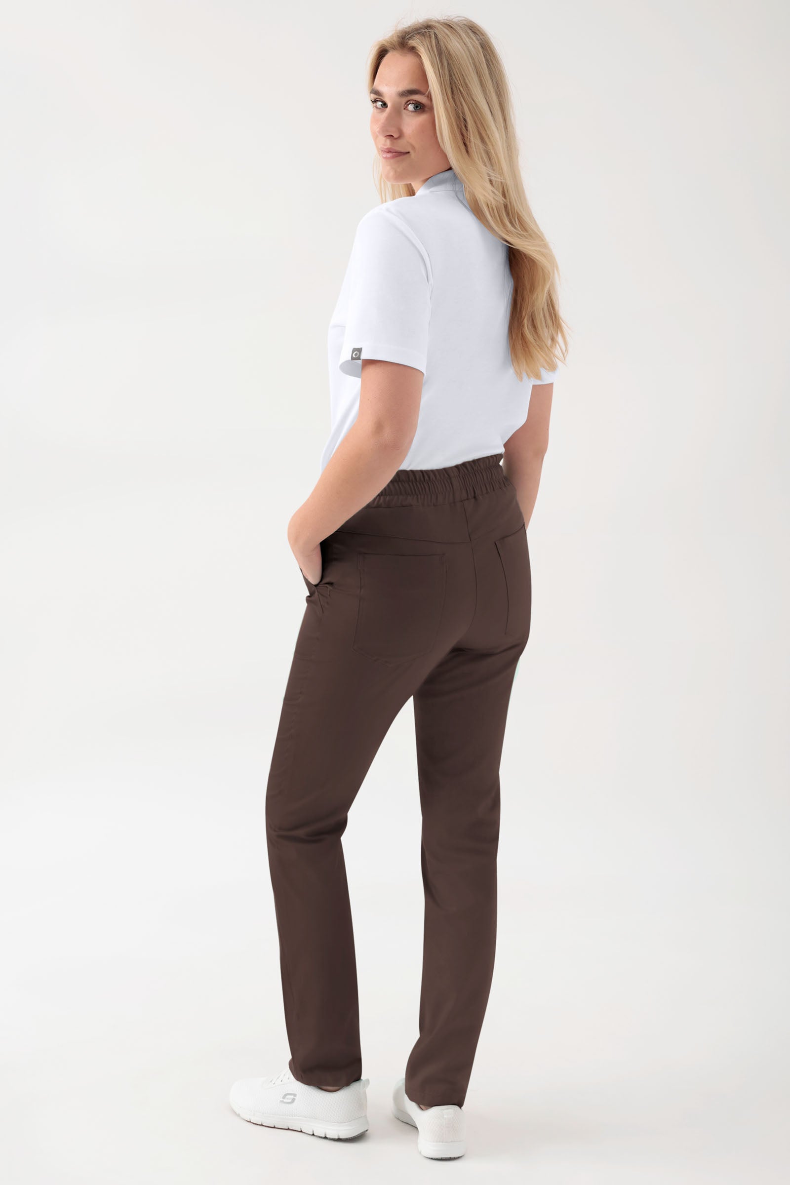 GREEN Stretch Hose Unisex - Rundumgummibund coffee, Vue de dos 