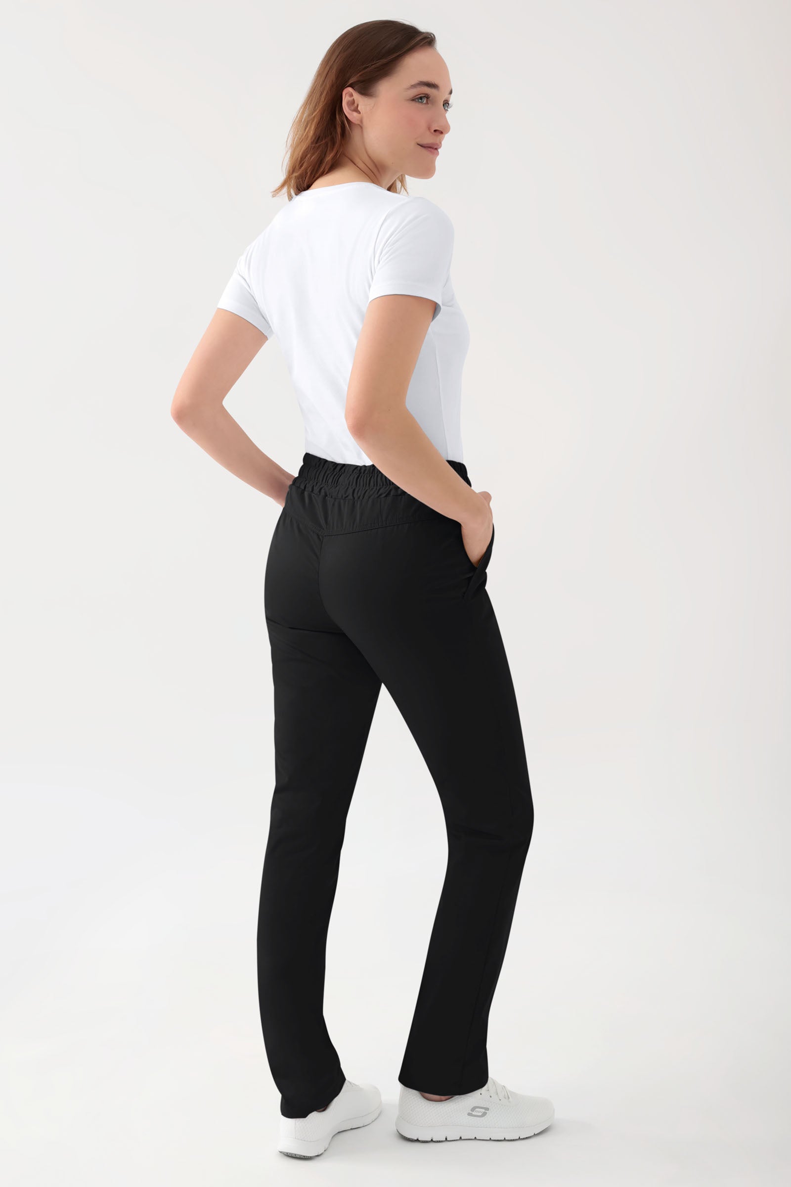 Stretch Hose Unisex - Rundumgummibund schwarz, Rückansicht 