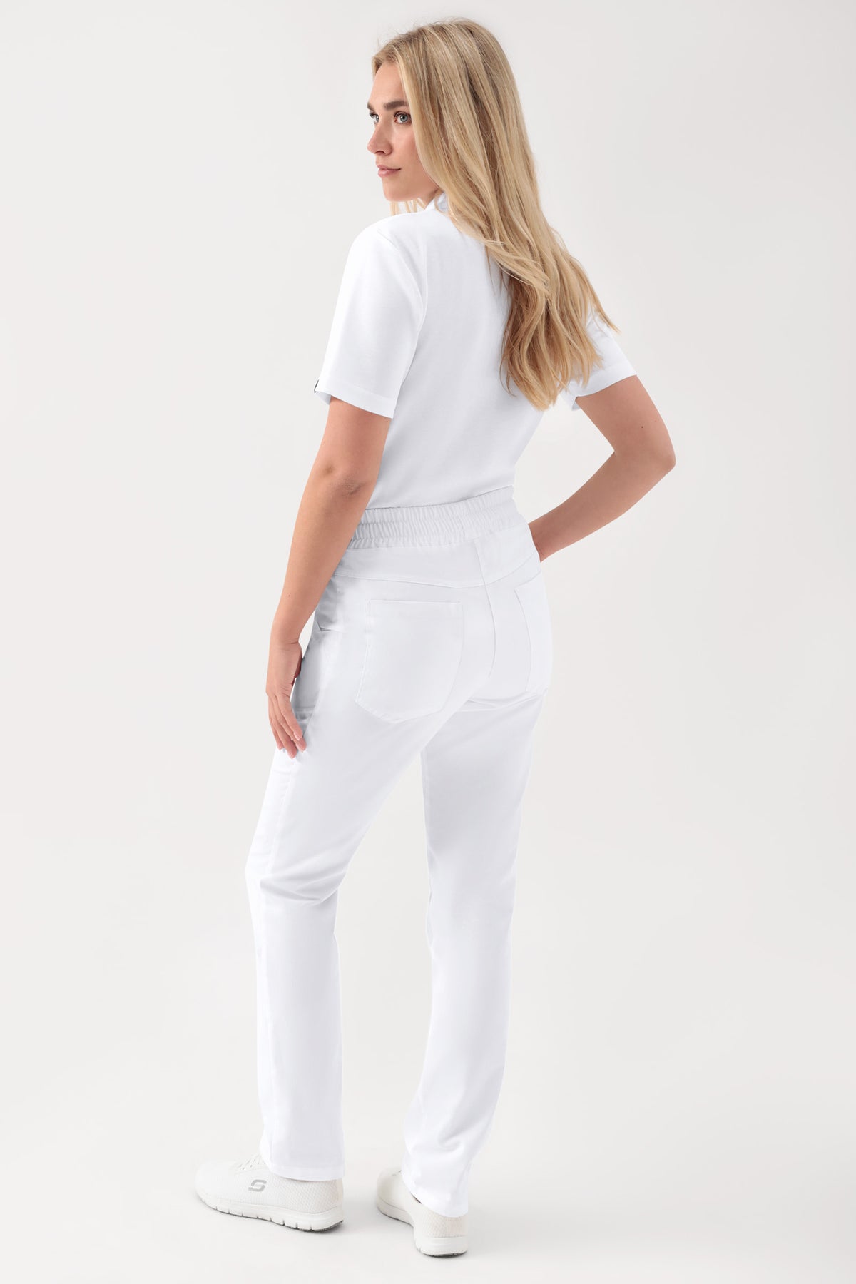 GREEN Stretch Hose Unisex - Rundumgummibund weiss, Rückansicht 