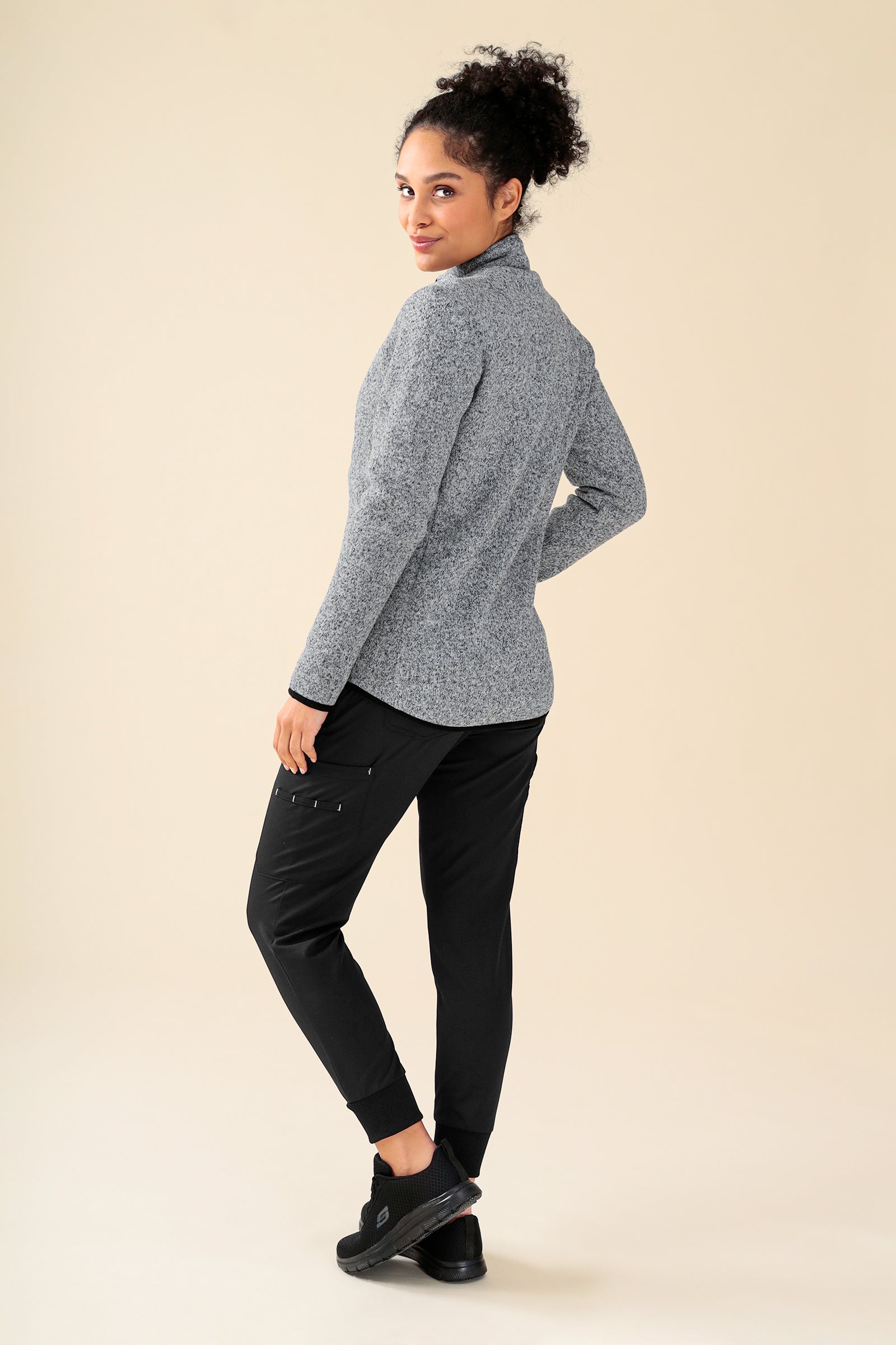 KAERE Fleecejacke Unisex - mit Reissverschluss grau melange