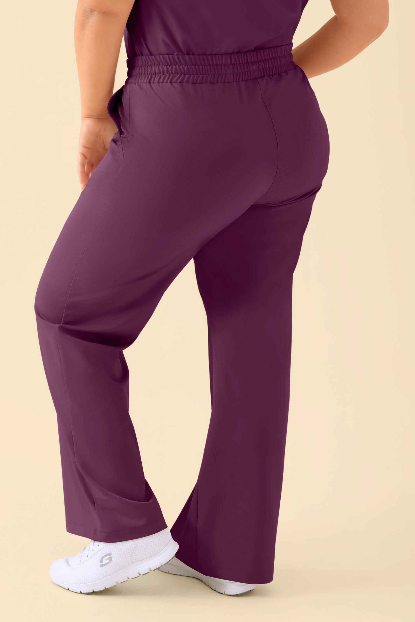 KAERE Hose Damen - weites Bein pflaume, Rückansicht 