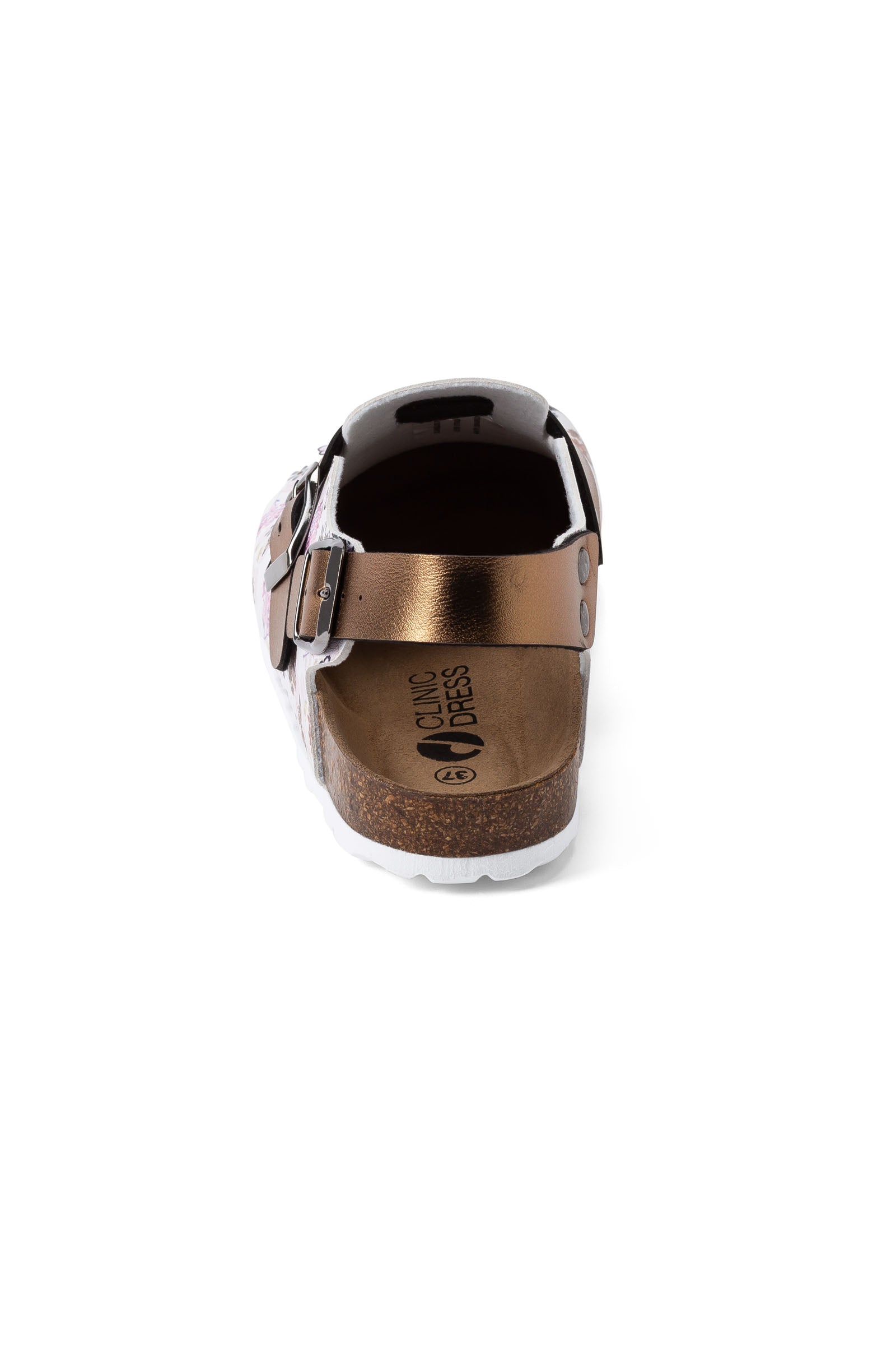 Damen Clog weiss/kupfer/rose