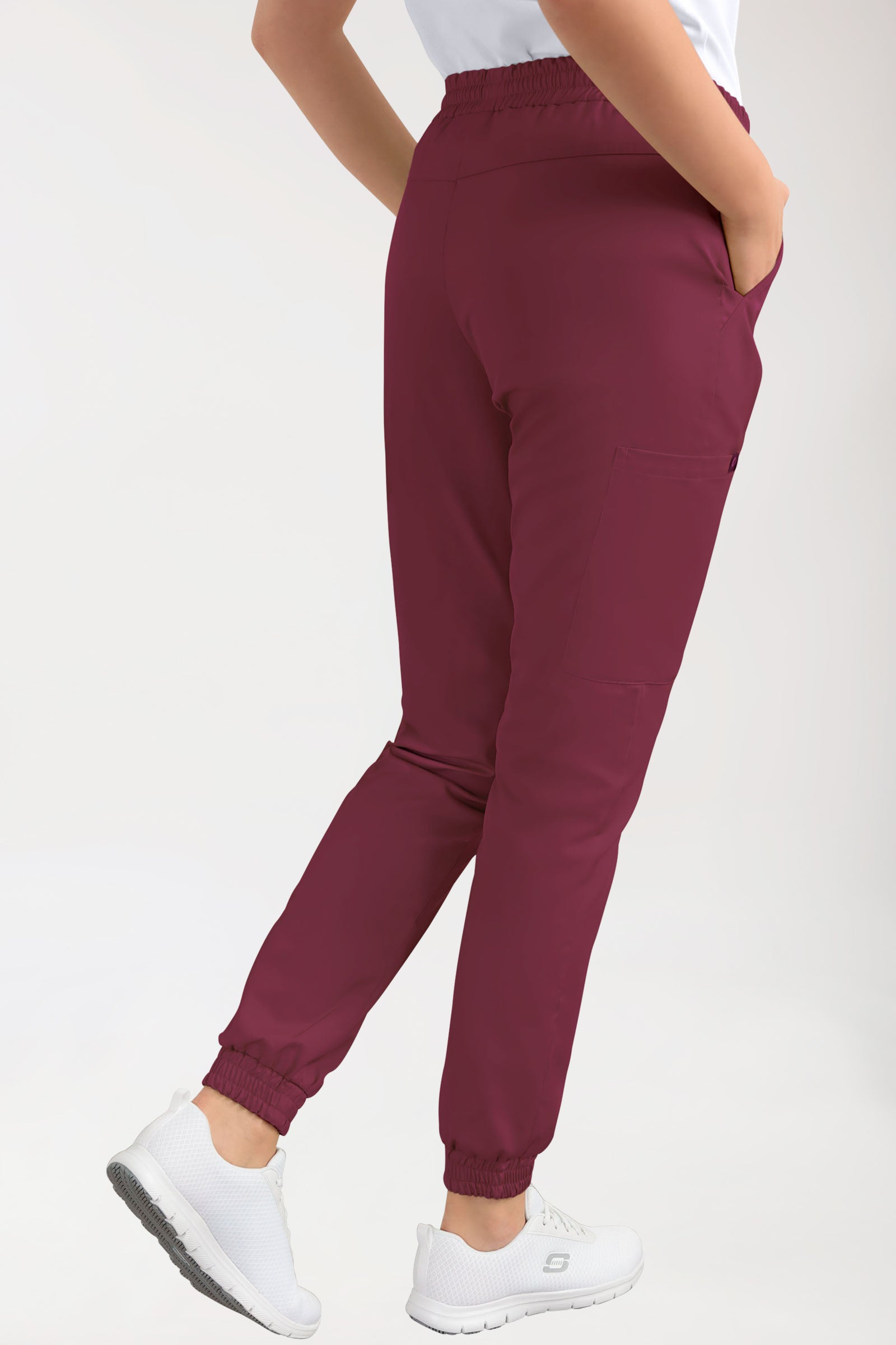 CORE Cargohose Damen - Jogpants Style bordeaux, Rückansicht 