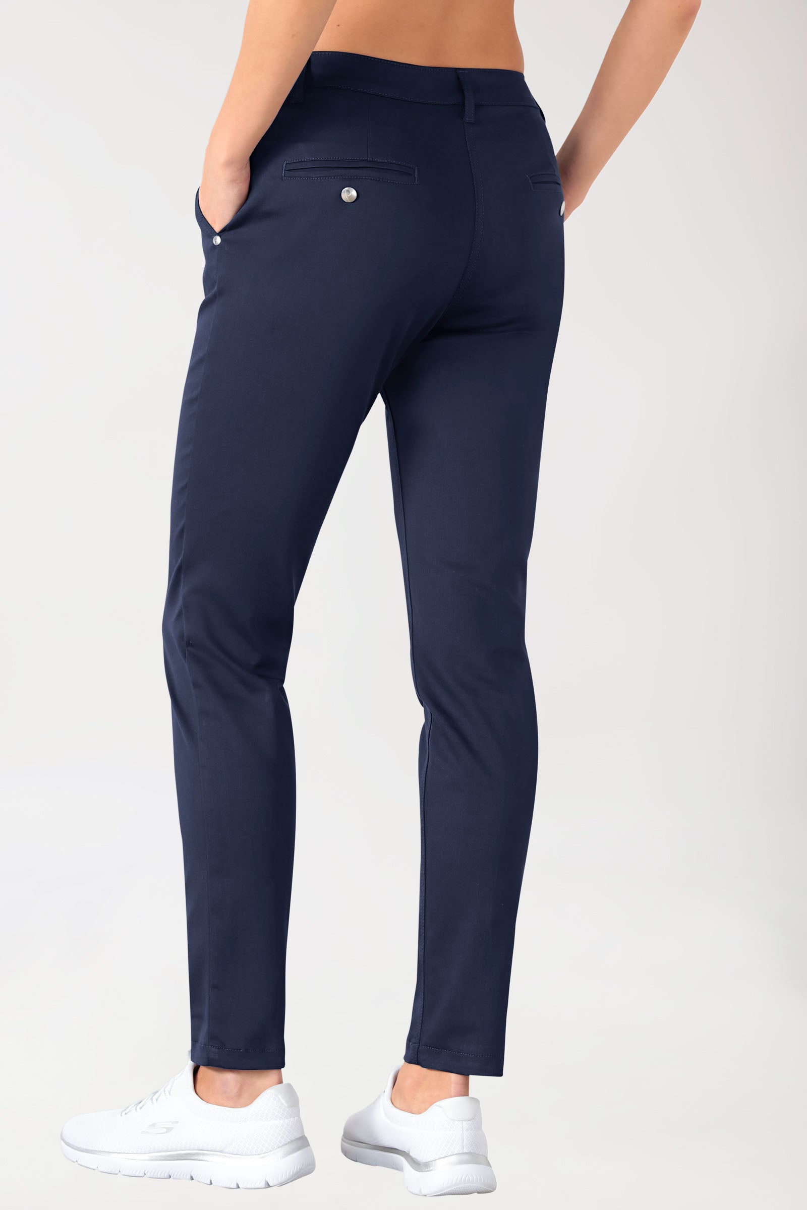 COMFY FLEX Hose Damen - Chino Style navy, Rückansicht 