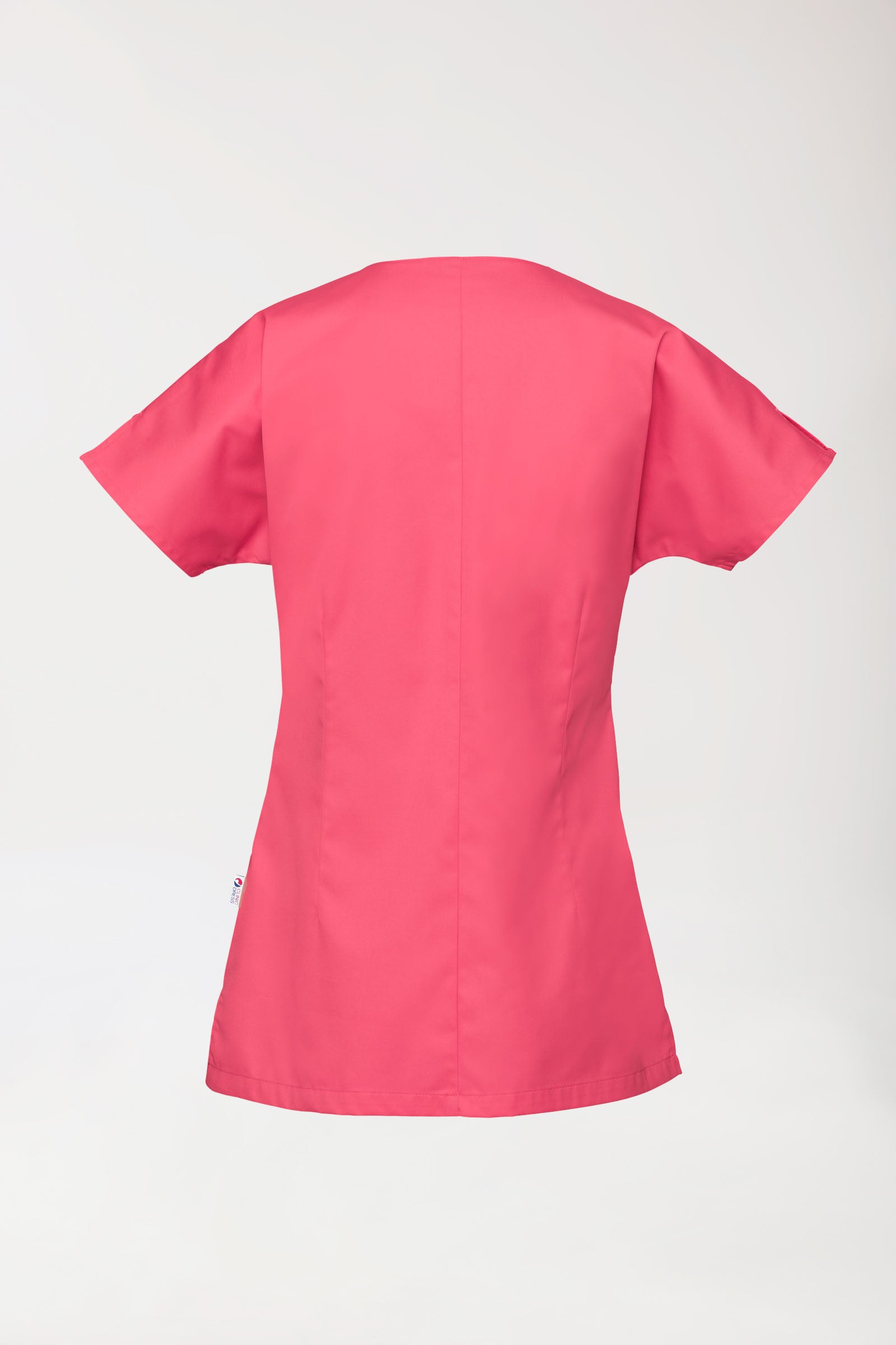 Beauty Kasack Damen - asymmetrische Druckknopfleiste lipstick, Rückansicht 