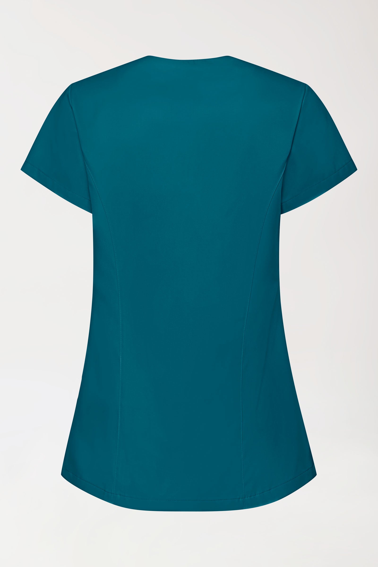 GREEN Stretch Kasack Damen - asymmetrische Druckknopfleiste petrol, Vue de dos 