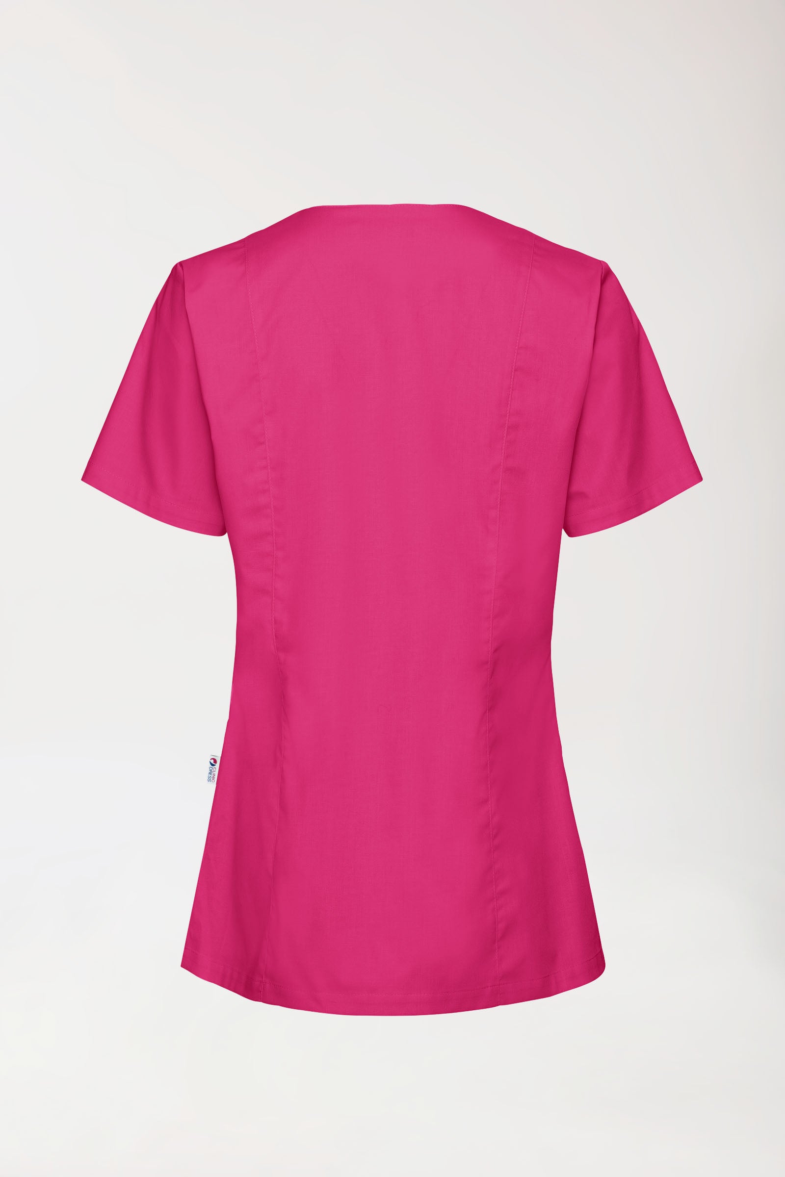 Stretch Kasack Damen - durchgeknöpft pink, Rückansicht 