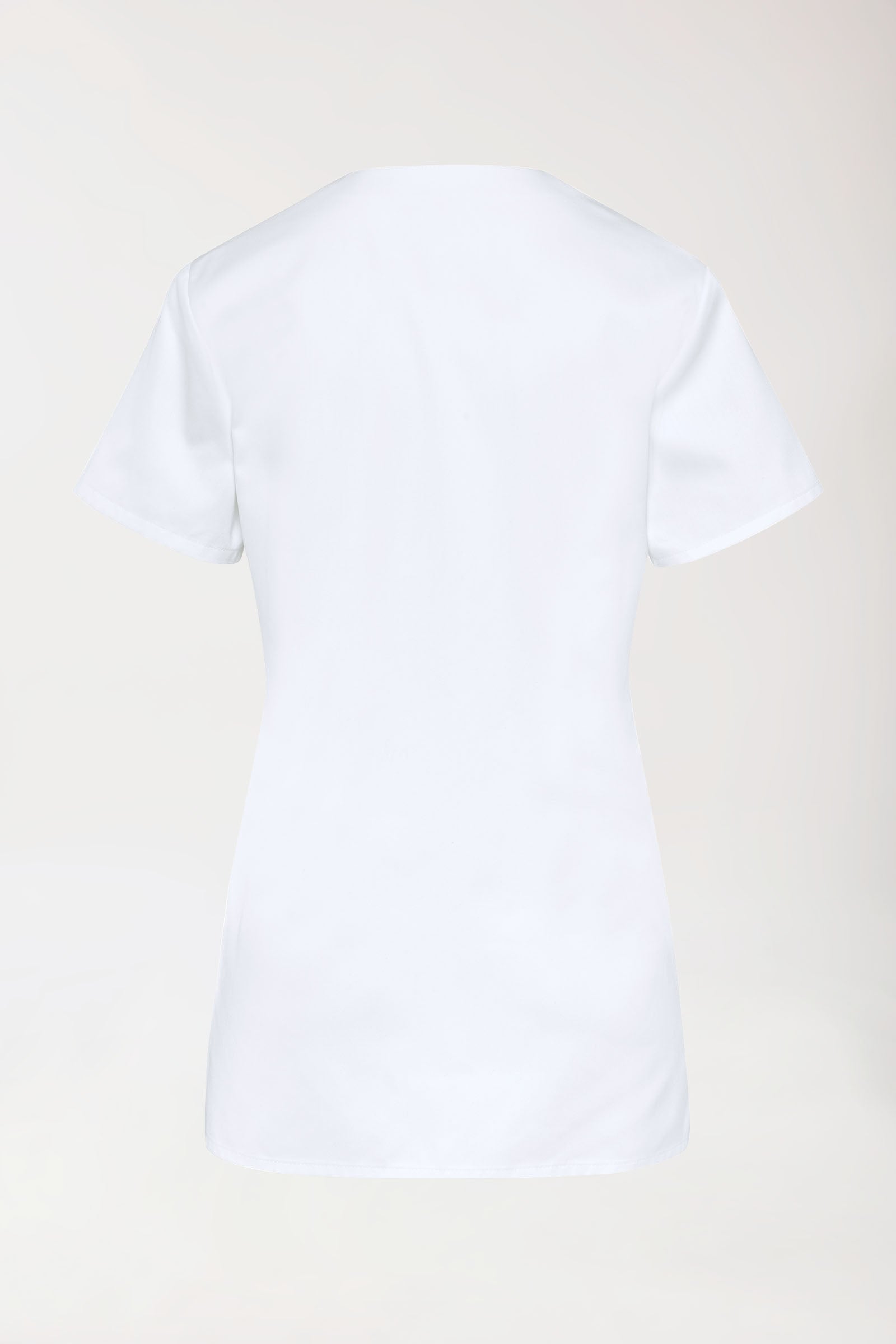 Beauty Kasack Damen - V-Ausschnitt - Druckknopfleiste weiss, Rückansicht 