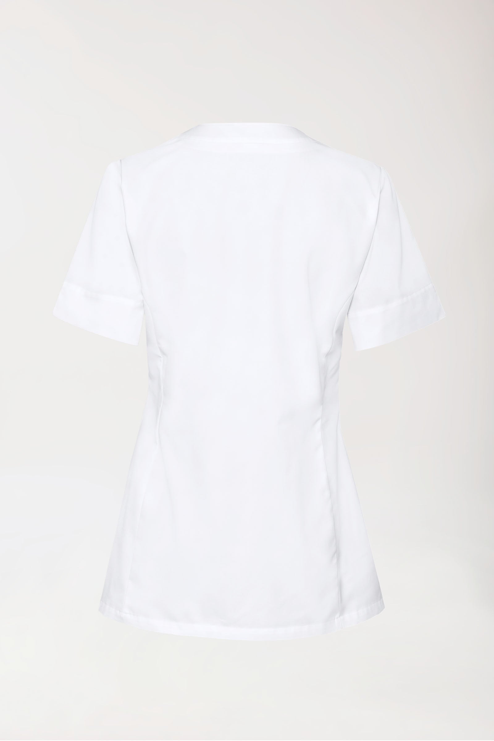 Beauty Kasack Damen - verdeckte Knopfleiste weiss, Rückansicht 