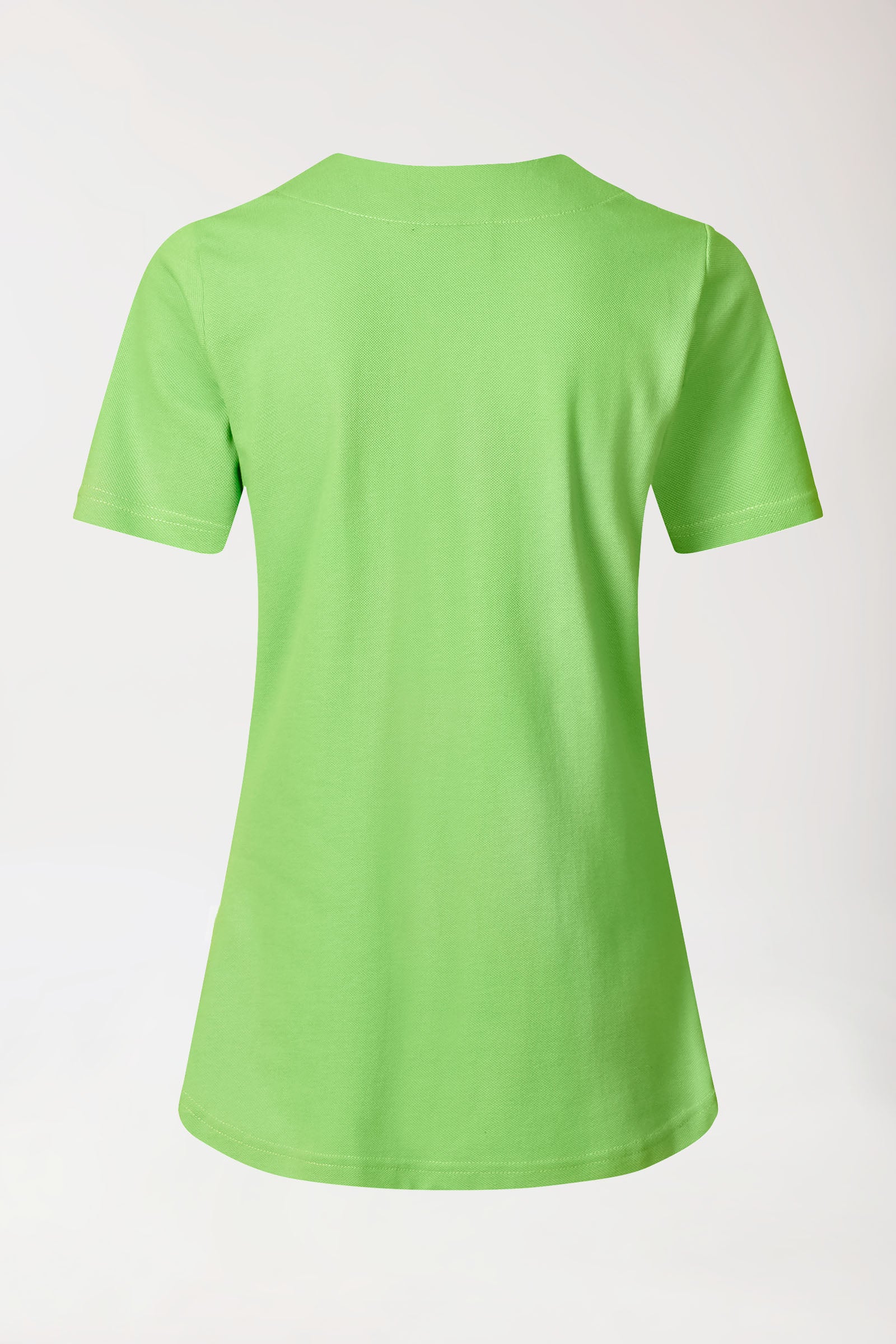 Piqué Longshirt Damen - diagonaler Ausschnitt apfelgrün, Vue de dos 