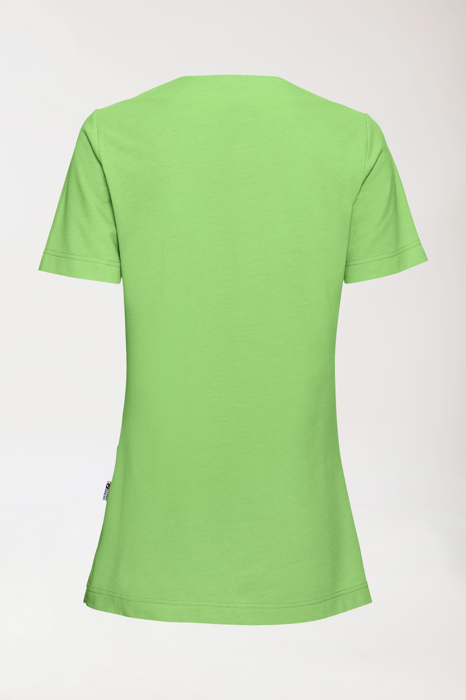 Piqué Longshirt Damen - V-Ausschnitt apfelgrün