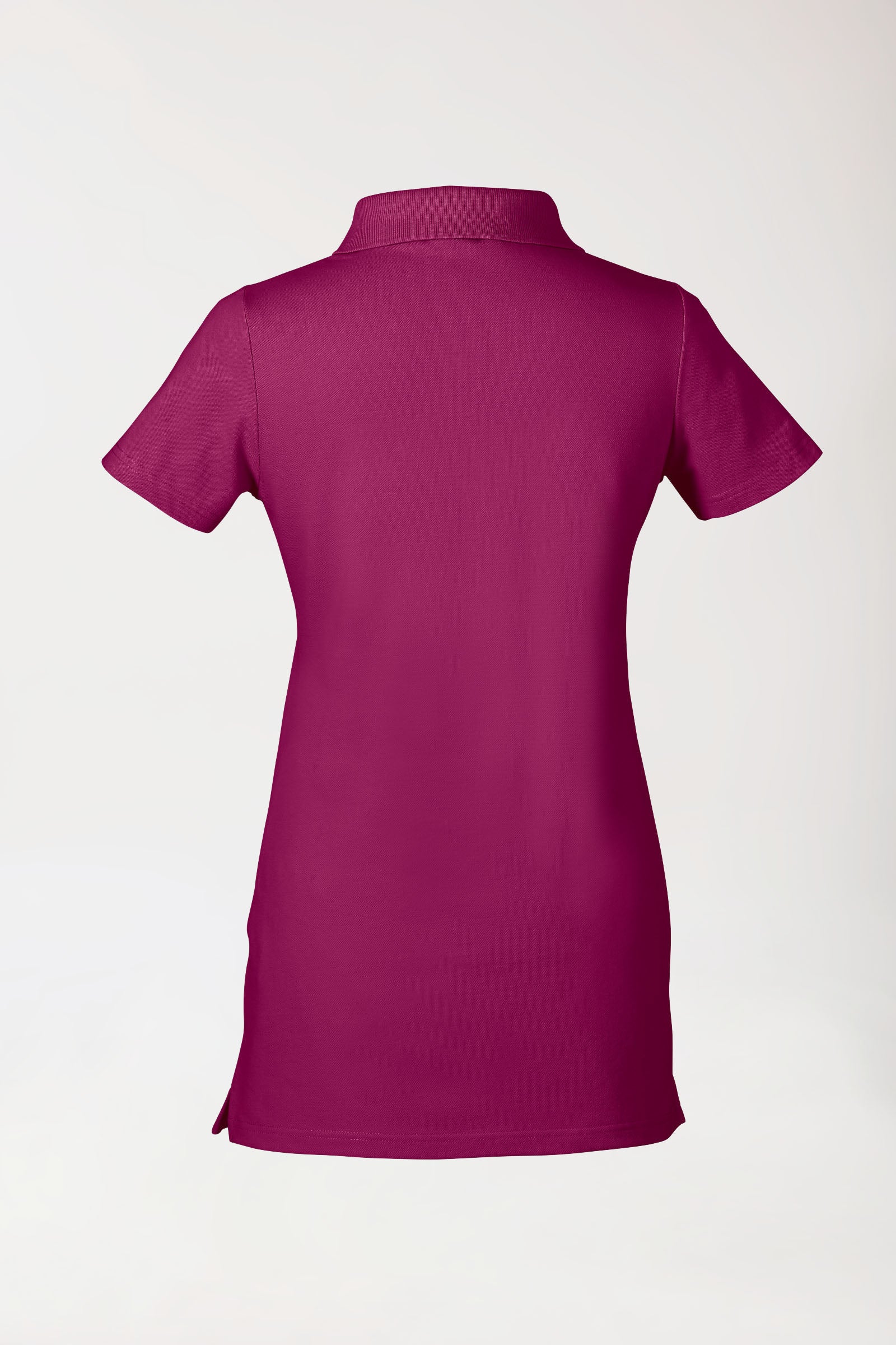 Stretch Longshirt Damen - Polokragen berry, Rückansicht 