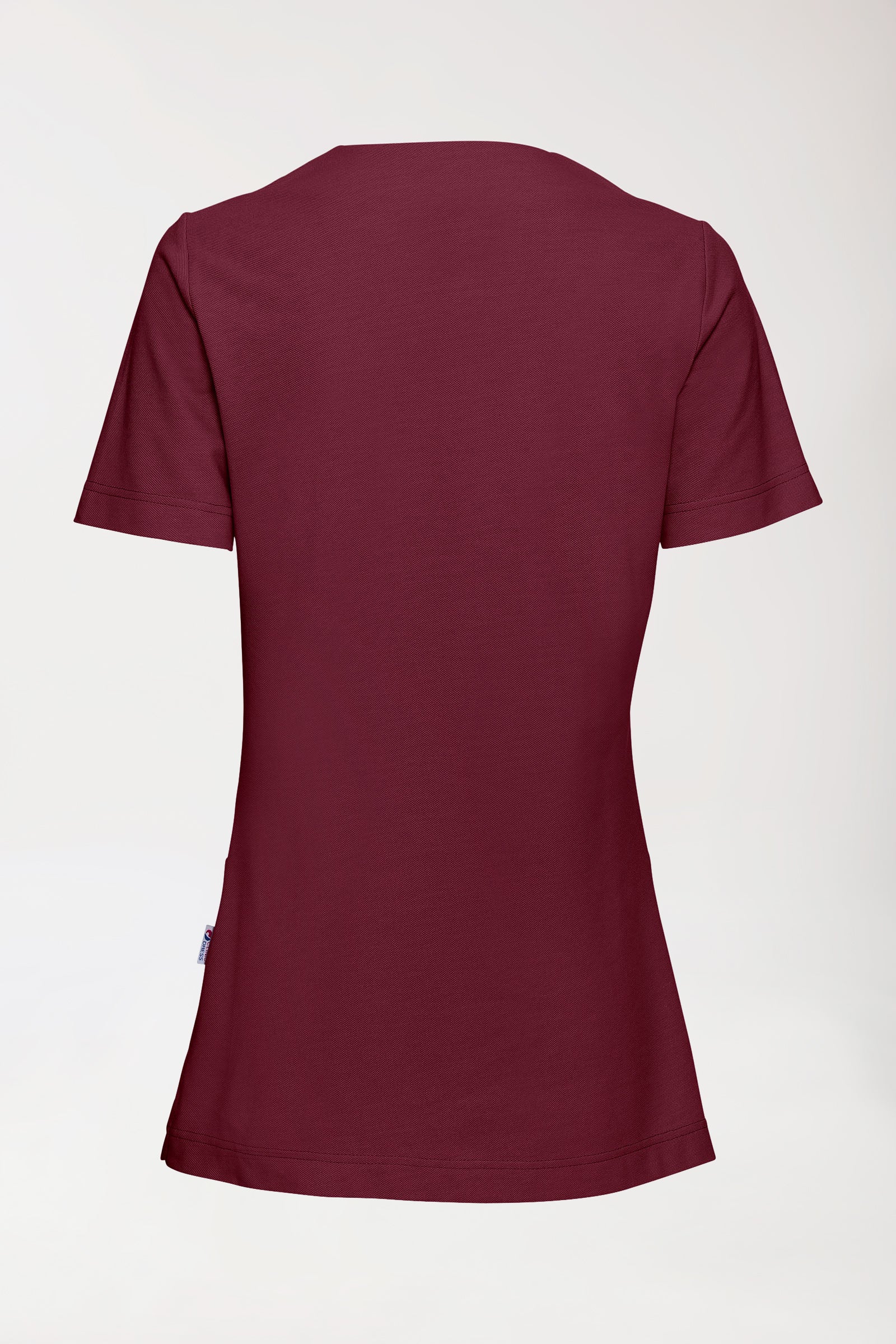 Piqué Longshirt Damen - V-Ausschnitt bordeaux