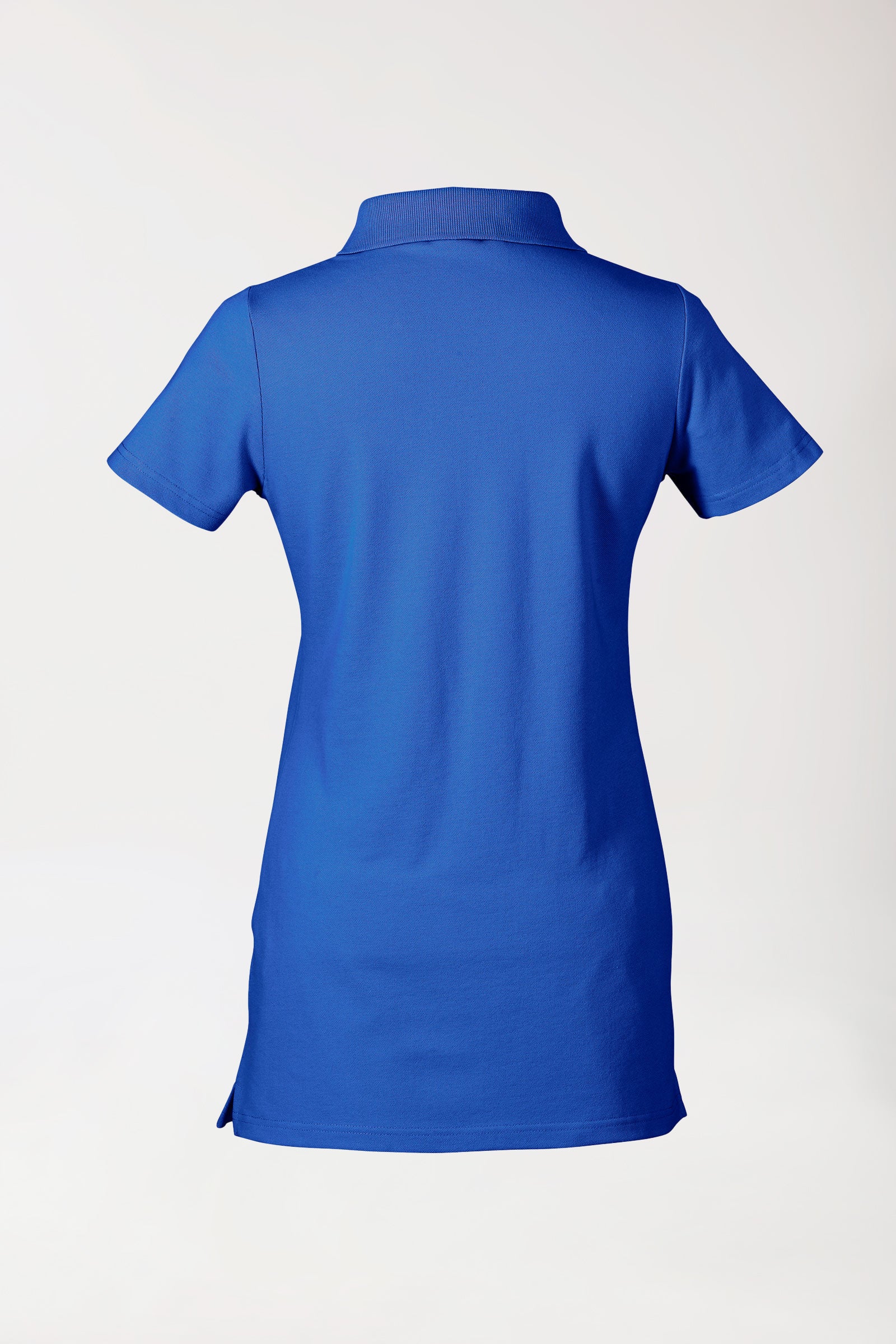 Stretch Longshirt Damen - Polokragen königsblau, Vue de dos 