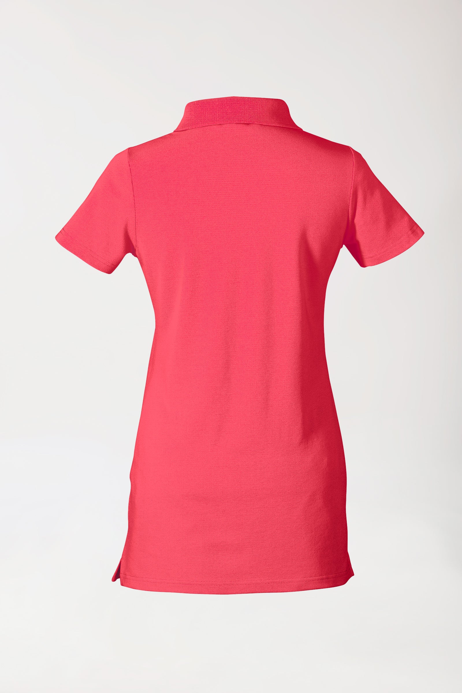 Stretch Longshirt Damen - Polokragen lipstick