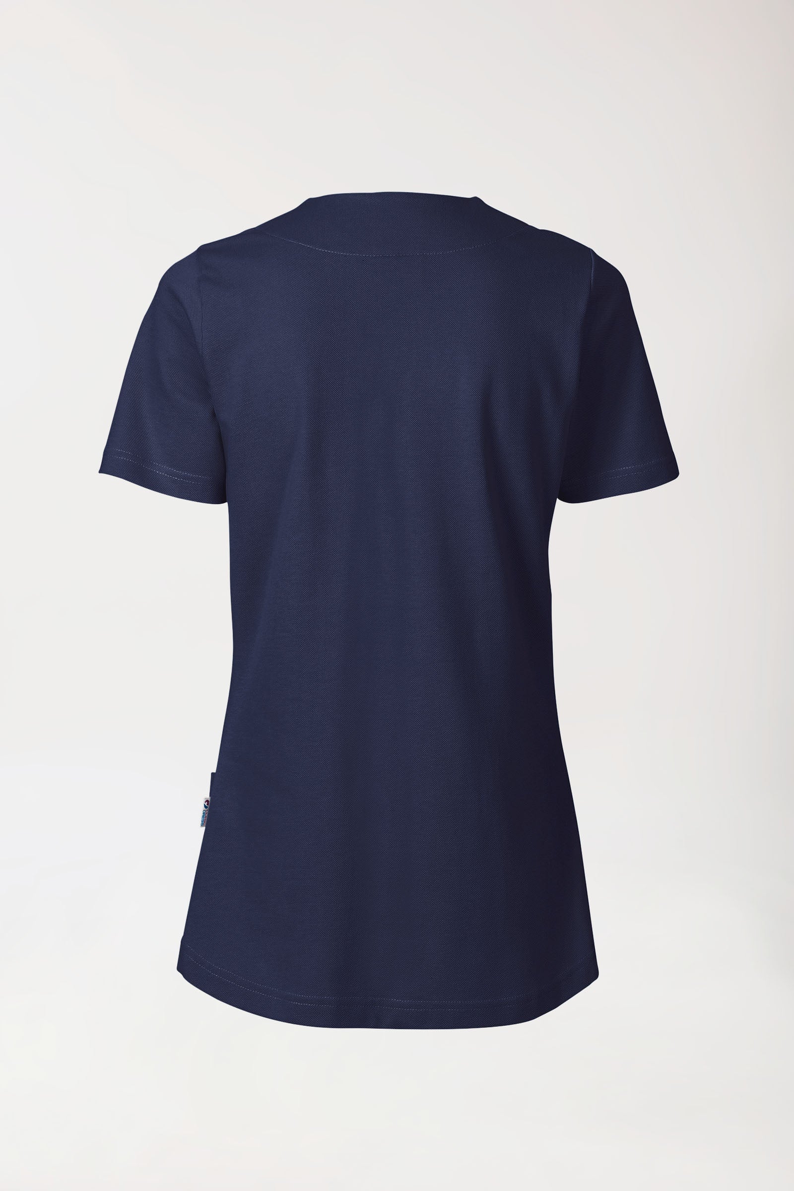 Piqué Longshirt Damen - diagonaler Ausschnitt navy, Vue de dos 