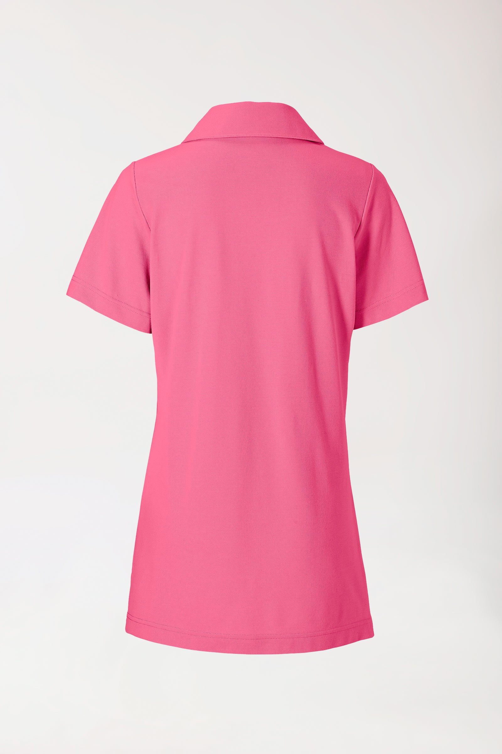 Piqué Longshirt Damen - mit Kragen rosenholz, Vue de dos 
