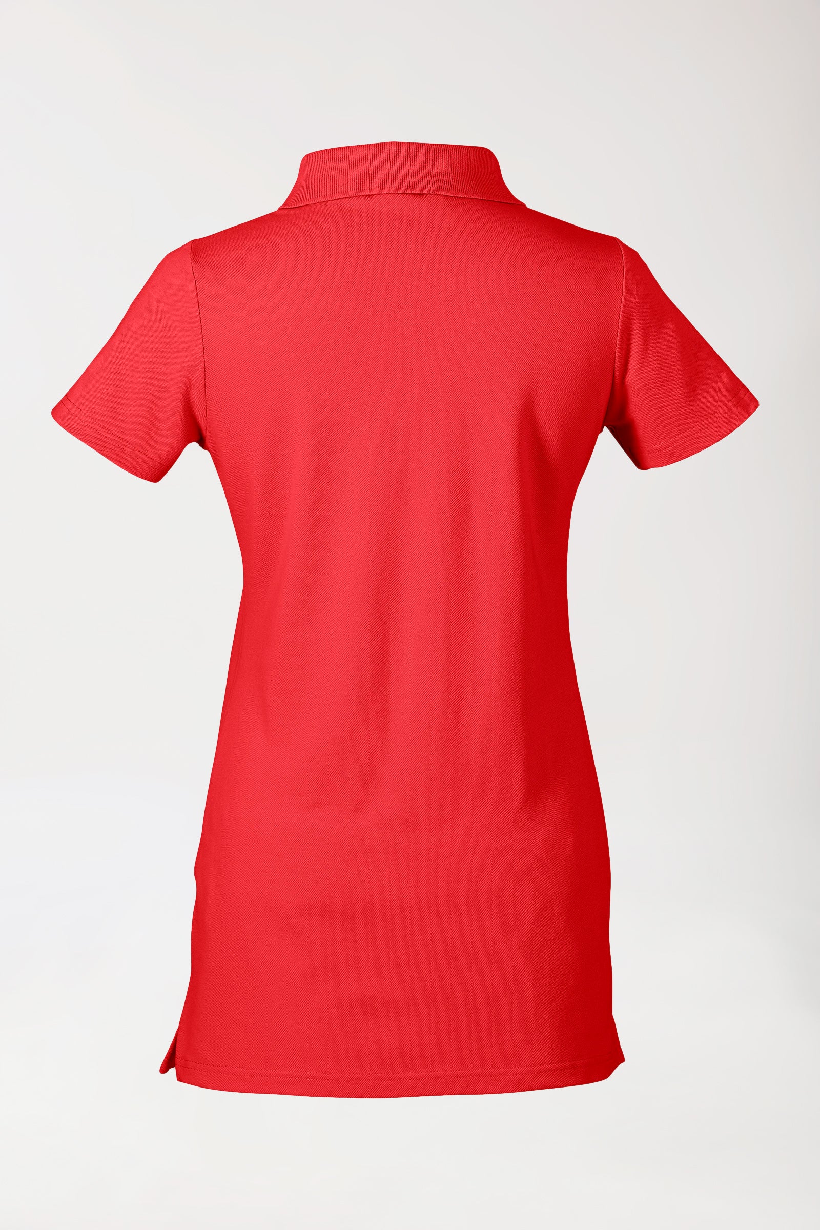 Stretch Longshirt Damen - Polokragen rot, Vue de dos 