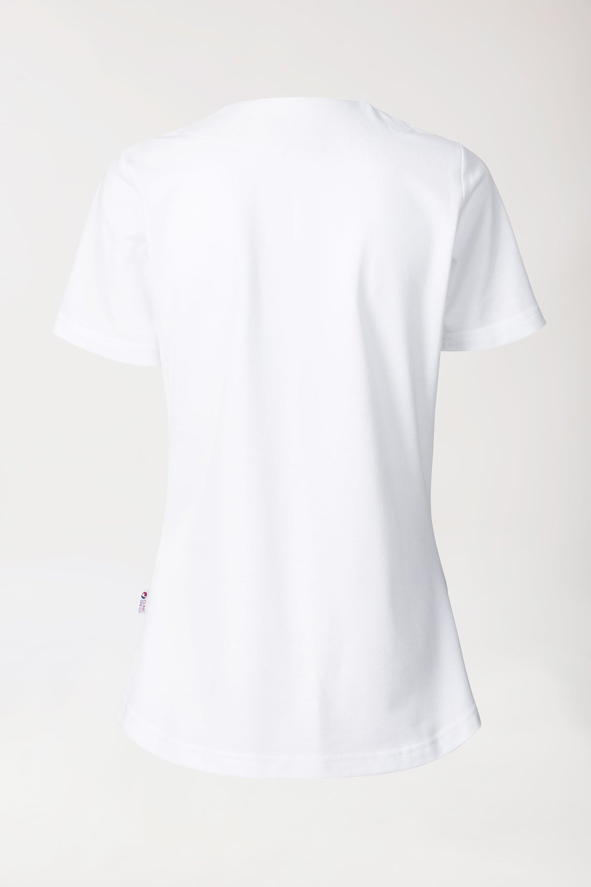 Piqué Longshirt Damen - diagonaler Ausschnitt weiss, Vue de dos 