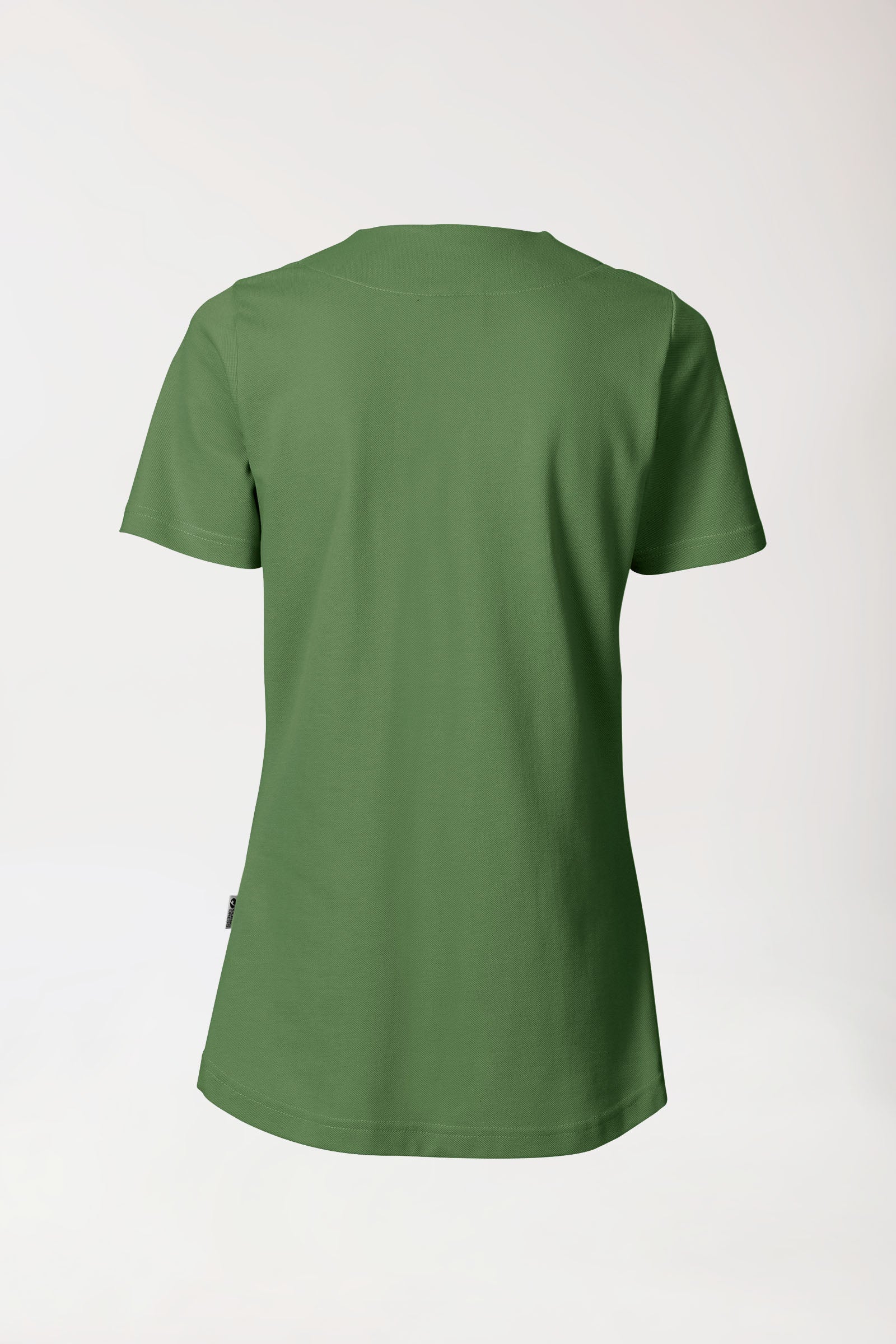 Piqué Longshirt Damen - diagonaler Ausschnitt wiesengrün, Vue de dos 