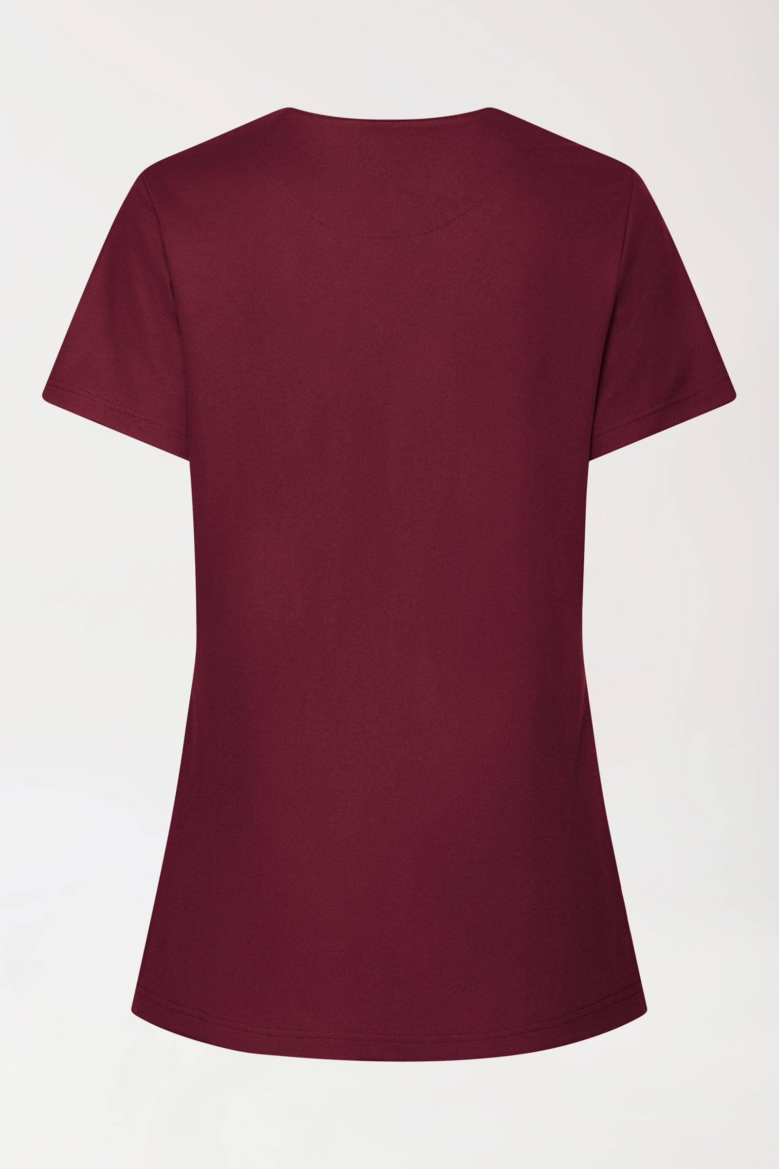 COMFY FLEX Stretch Schlupfkasack Damen - mit Druckknöpfen bordeaux, Rückansicht 