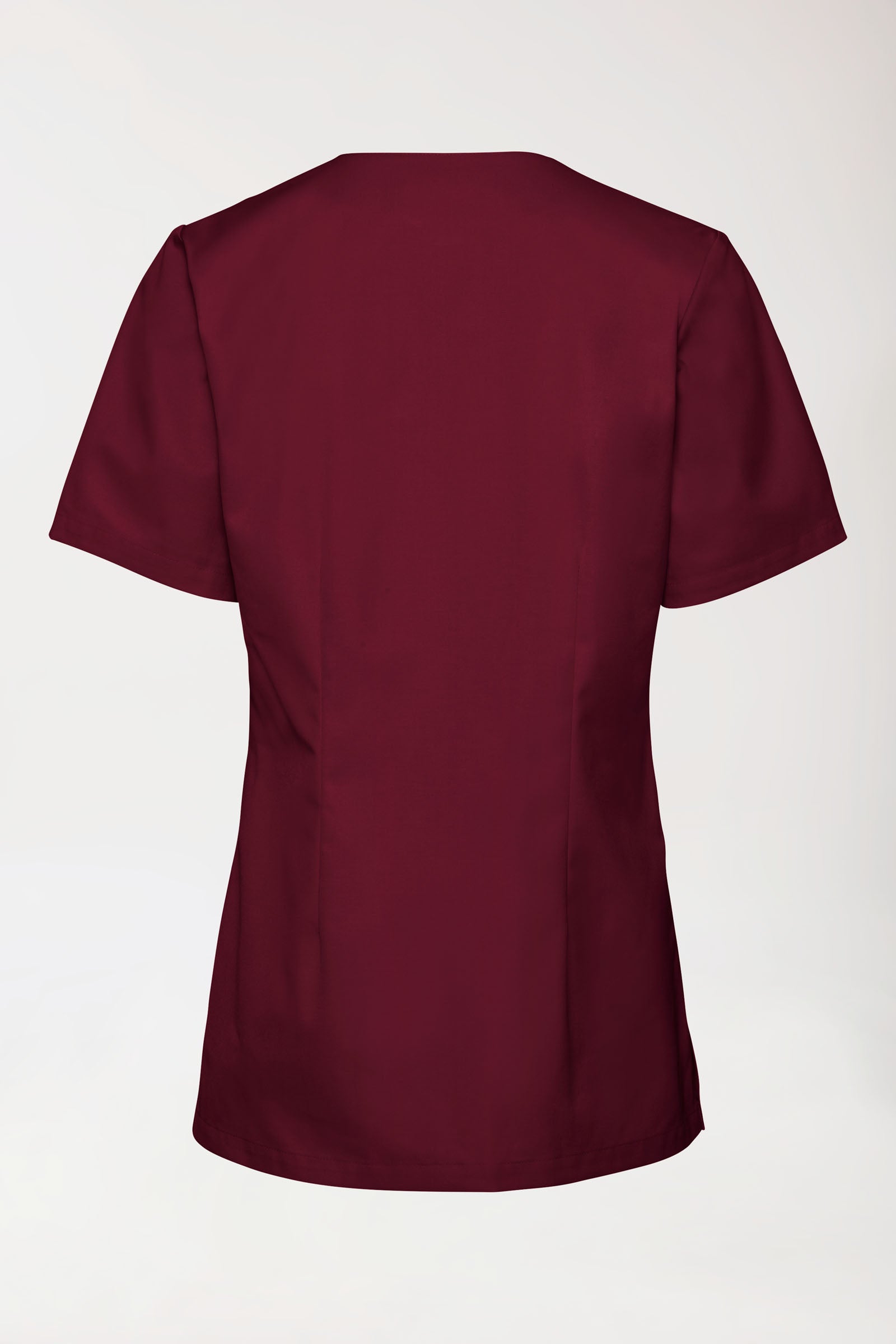Stretch Schlupfkasack Damen - V-Ausschnitt bordeaux, Rückansicht 
