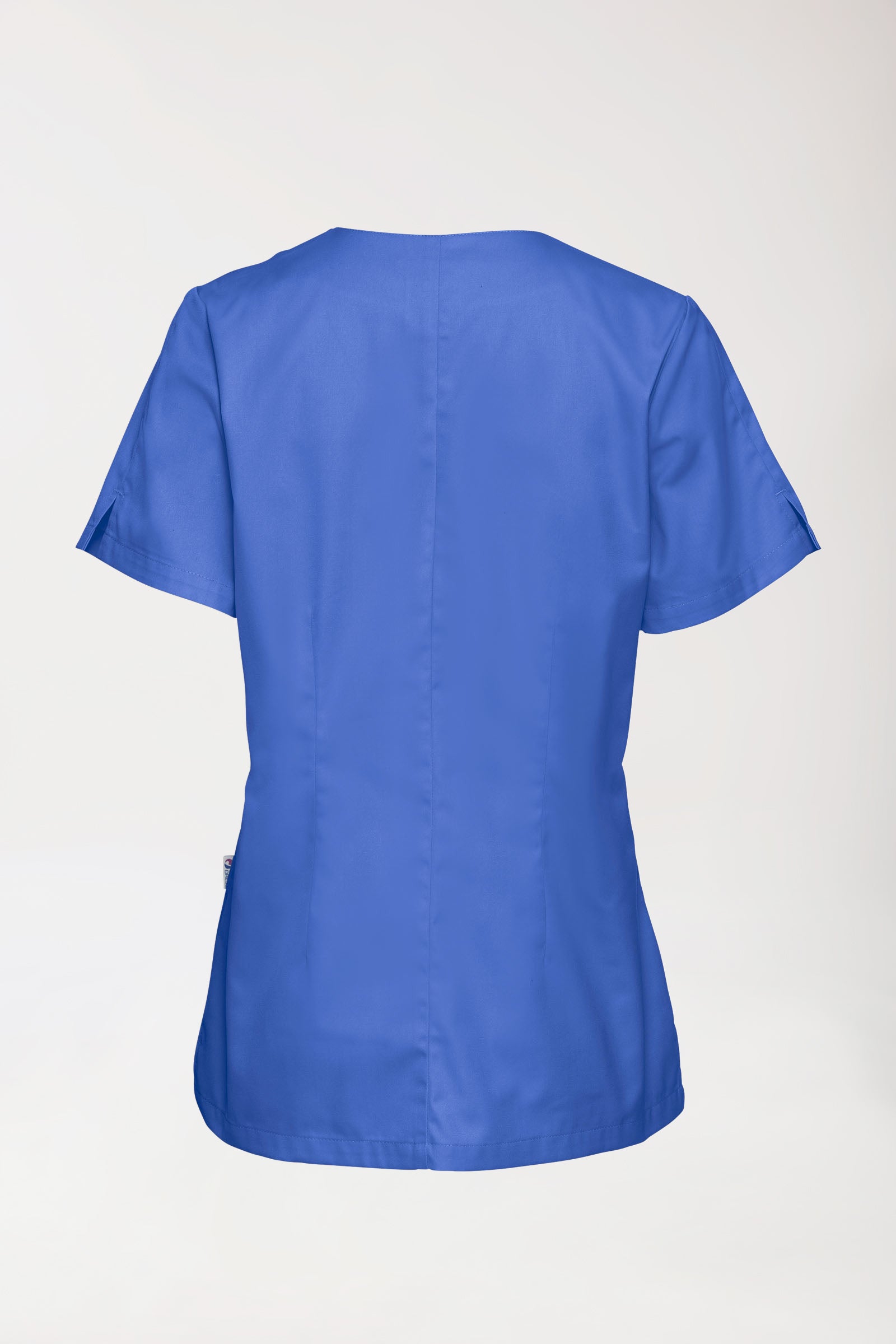 CORE Schlupfkasack Damen curved fit - mit Druckknöpfen königsblau, Rückansicht 