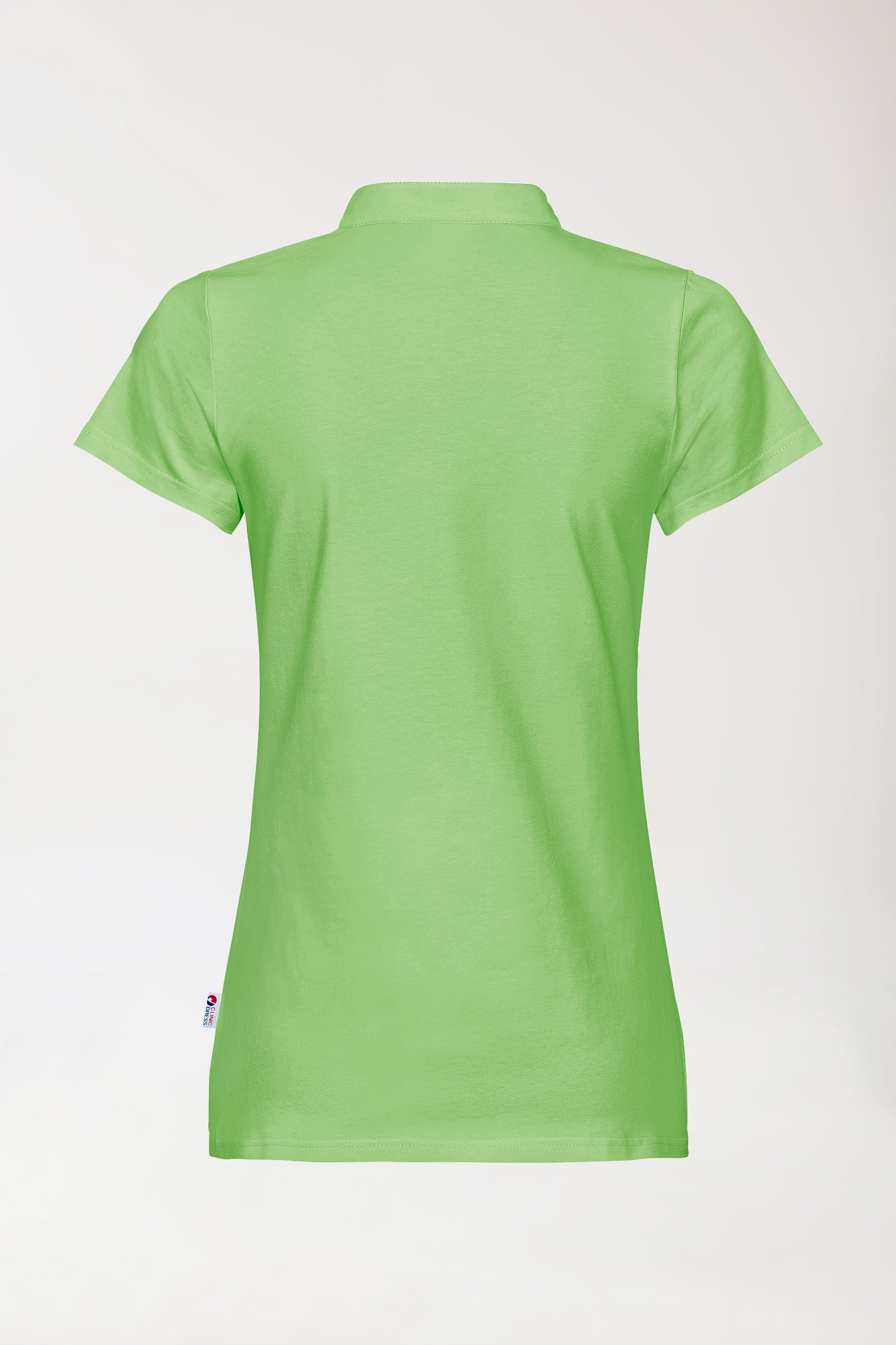 Stretch Shirt Damen - Stehkragen apfelgrün, Rückansicht 