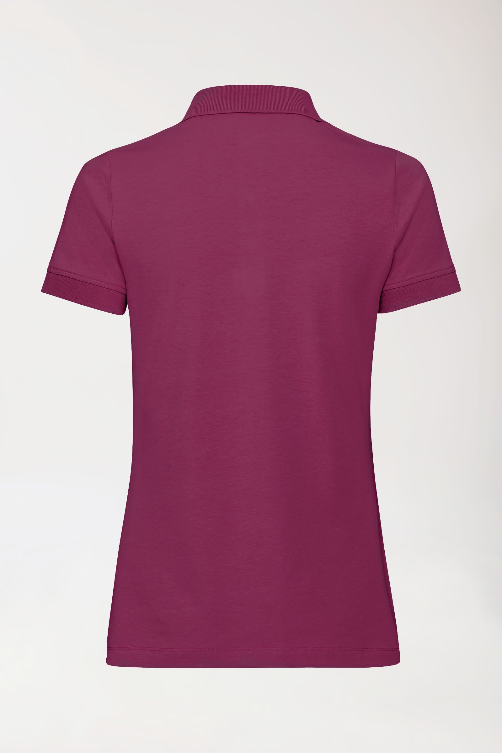 Stretch Shirt Damen - Polokragen - Knopfleiste berry, Rückansicht 