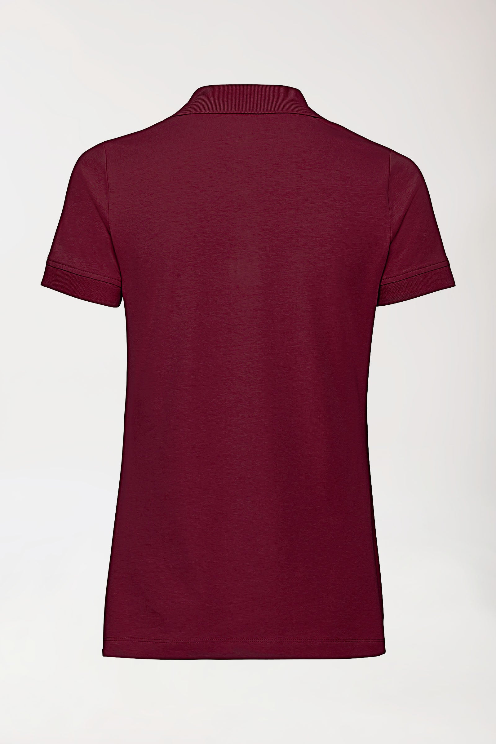 Stretch Shirt Damen - Polokragen - Knopfleiste bordeaux, Rückansicht 