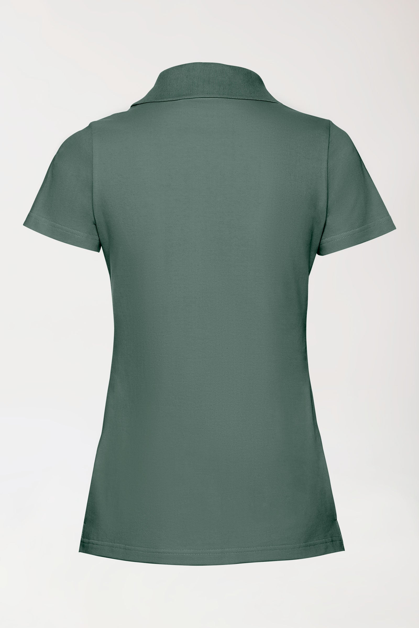 Stretch Shirt Damen - Polokragen dunkelgrün, Vue de dos 