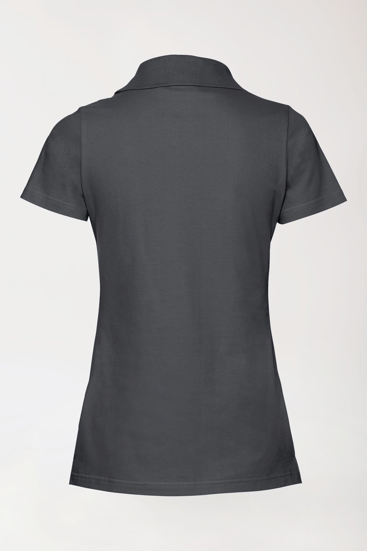 Stretch Shirt Damen - Polokragen erzgrau, Rückansicht 