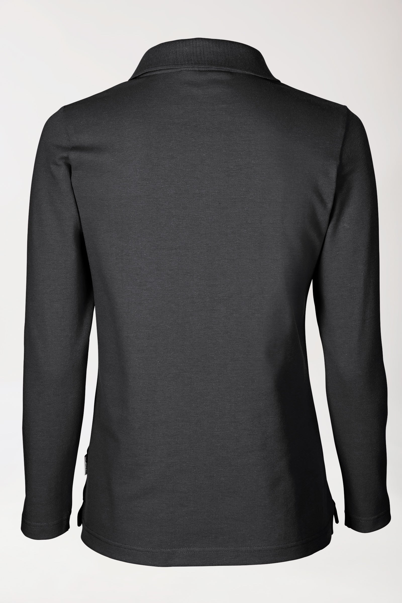 Stretch Shirt Damen - 1/1 Arm mit Polokragen erzgrau, Vue de dos 