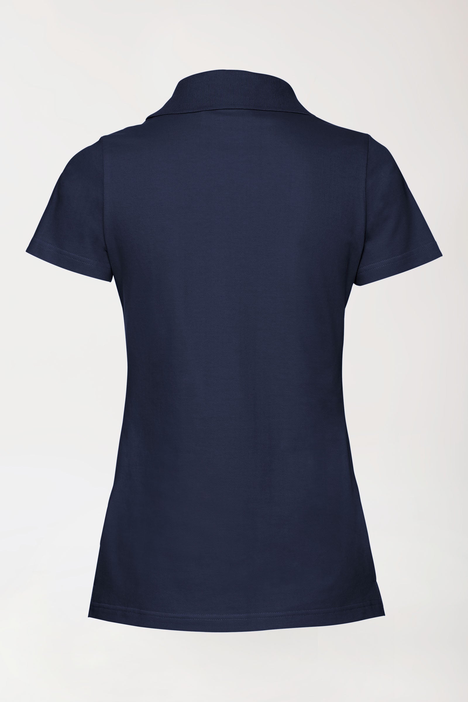 Stretch Shirt Damen - Polokragen navy, Rückansicht 