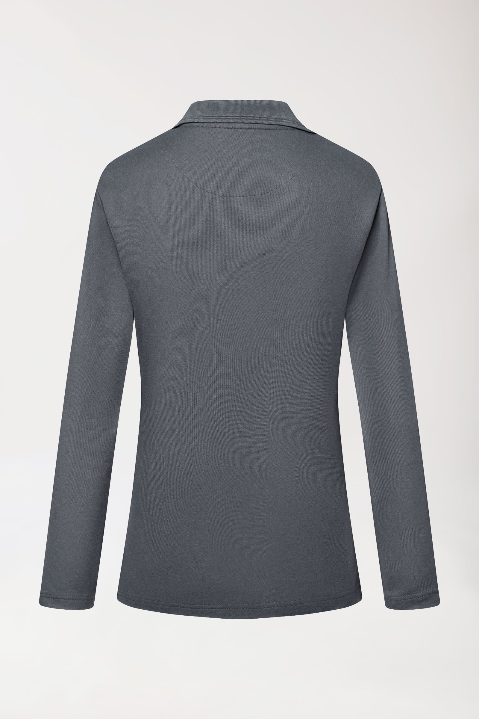 COMFY FLEX Stretch Longsleeve Damen - Polokragen steingrau, Vue de dos 
