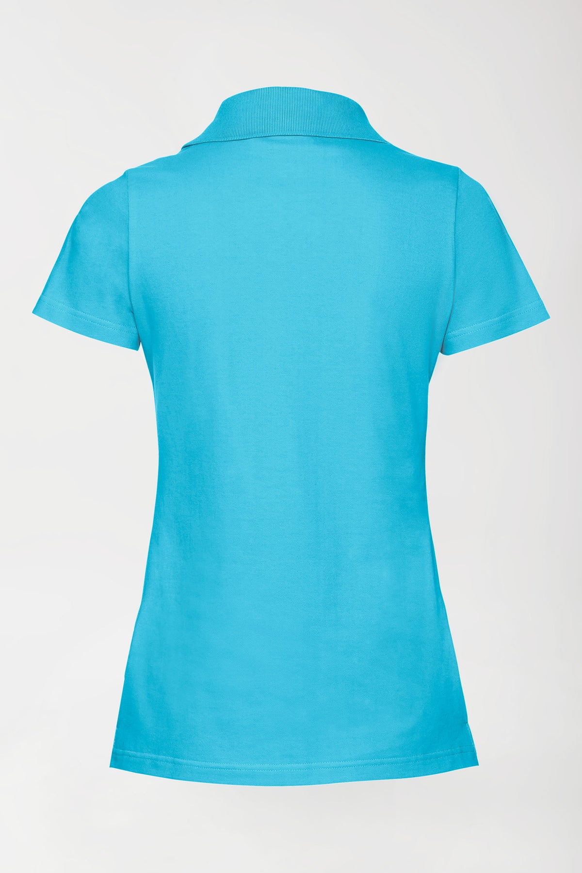 Stretch Shirt Damen - Polokragen türkis, Rückansicht 
