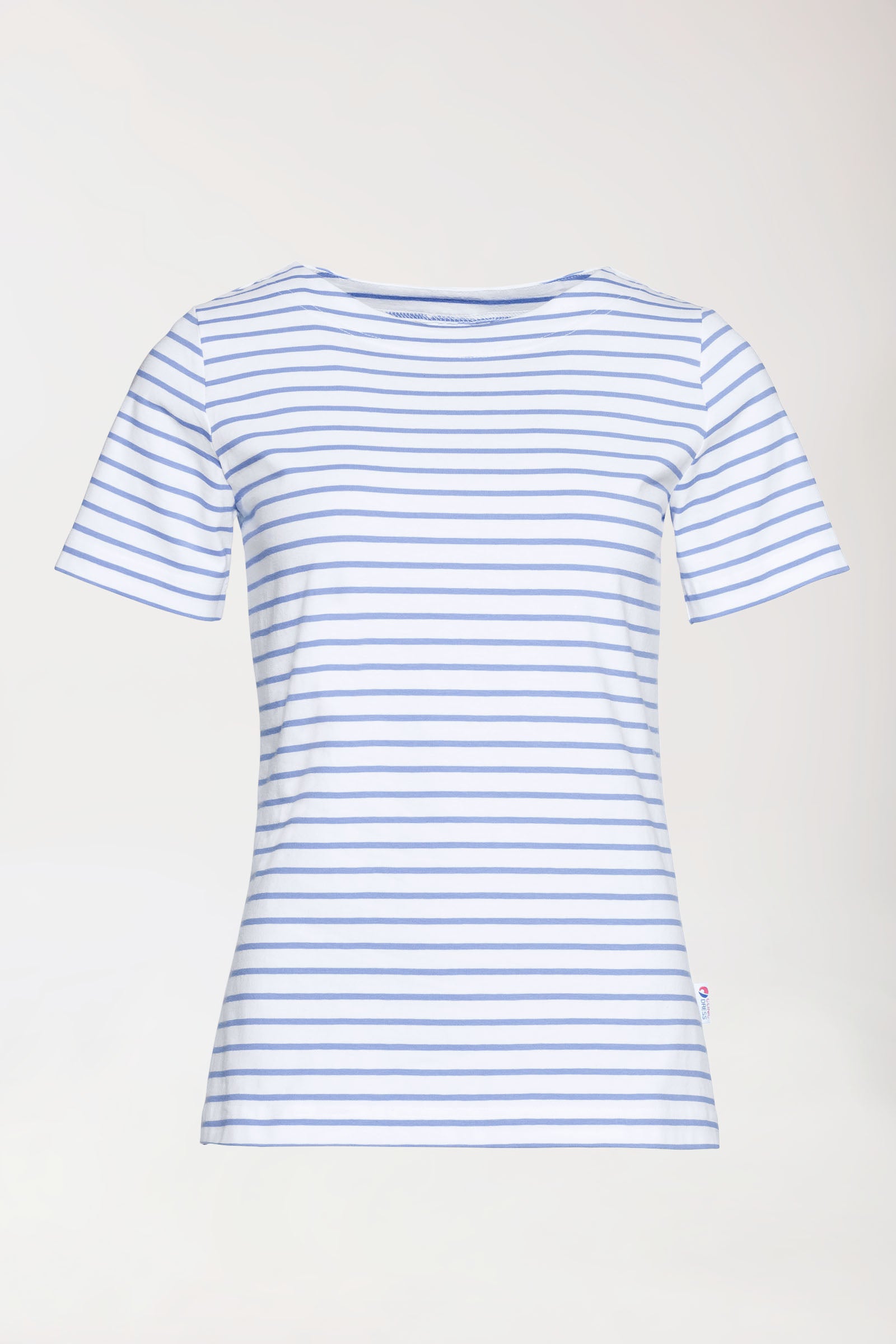 Shirt Damen - 1/2 Arm weiss/blau, Rückansicht 