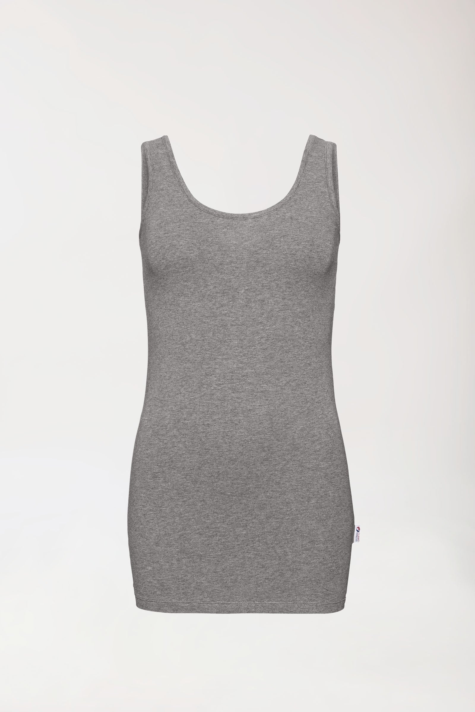 CORE Top Damen - Rundhals dunkelgrau melange, Rückansicht 